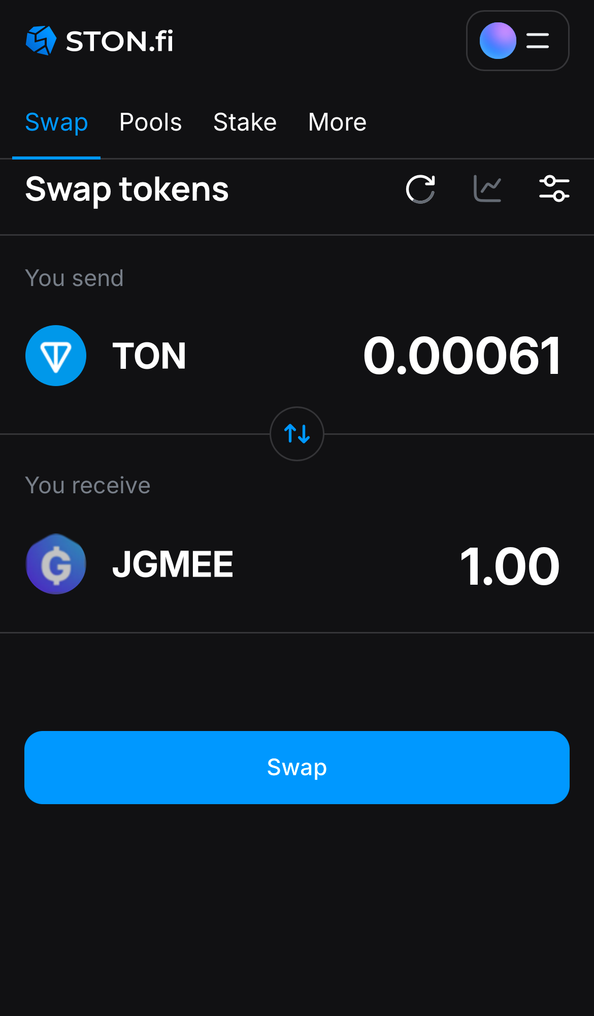 Input the quantity of tokens you‘re selling (or buying), and let the algorithm do all the calculations.