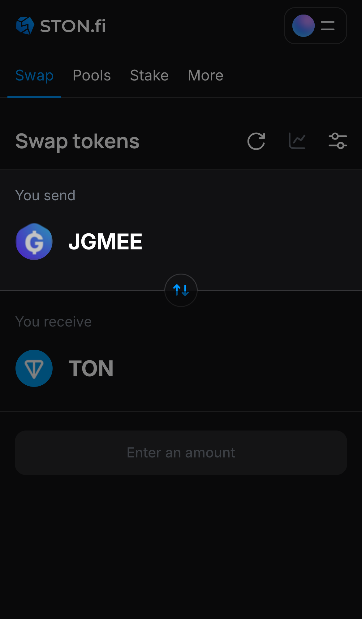 Choose jGMEE in the ‘You send‘ box.