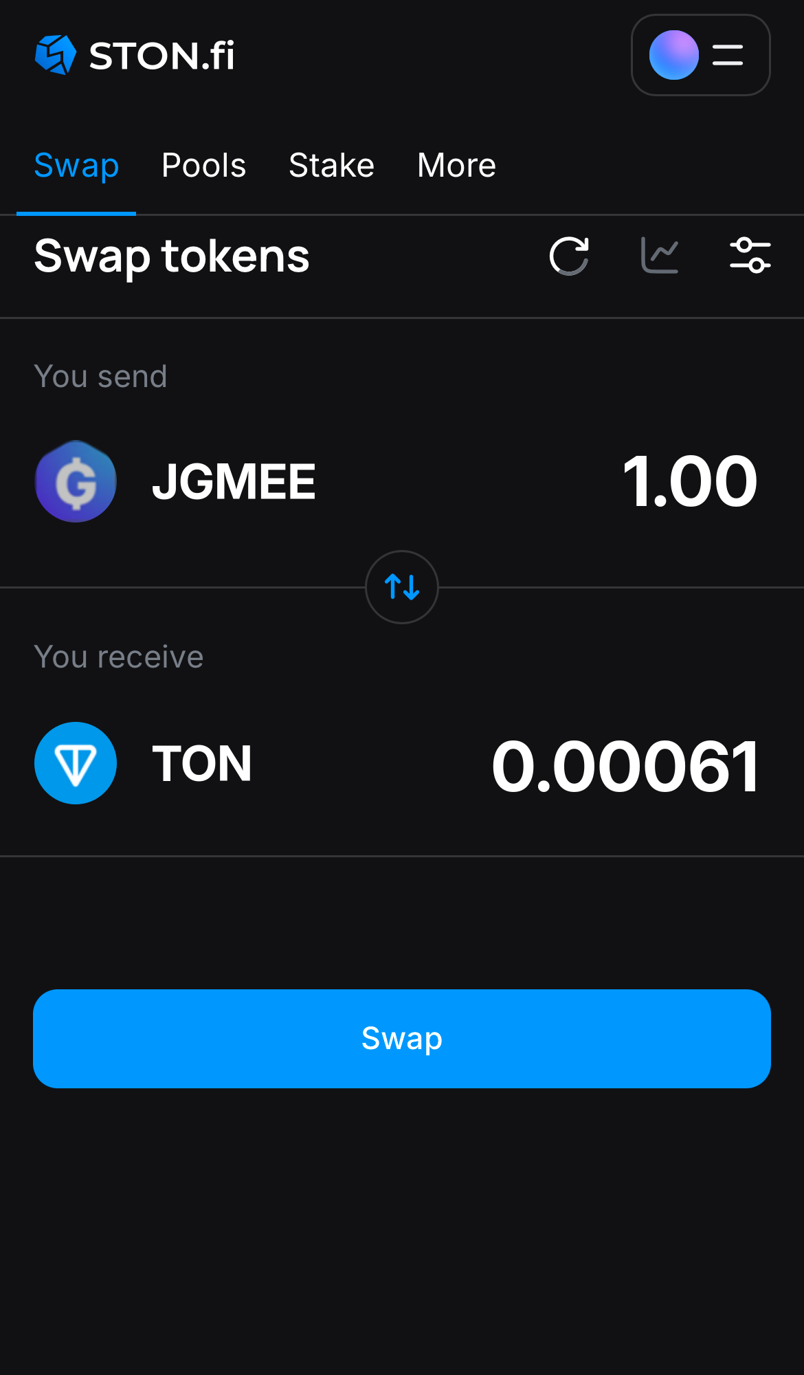 Input the quantity of tokens you‘re selling (or buying), and let the algorithm do all the calculations.