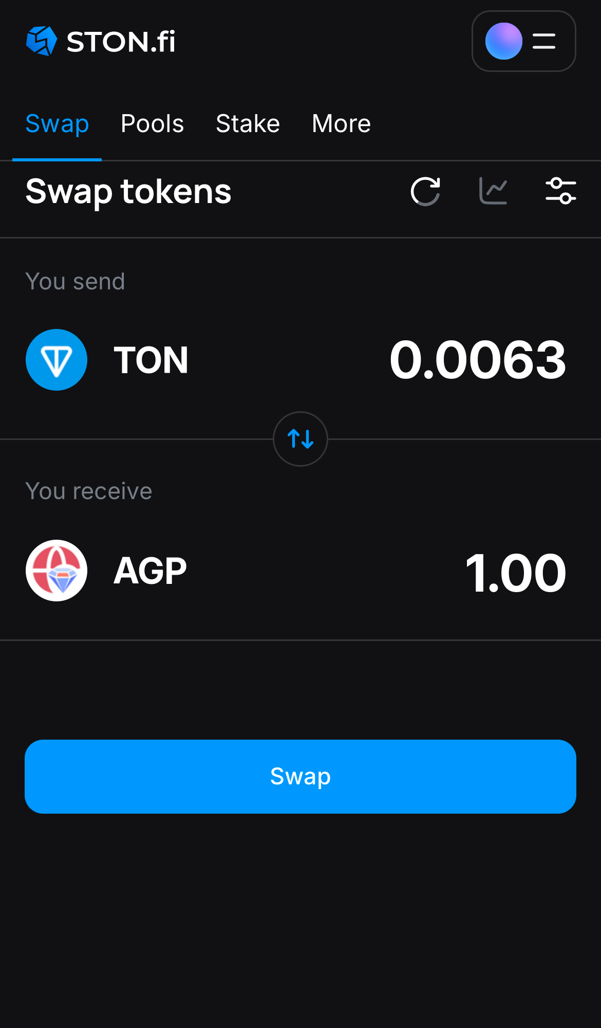 Nhập số lượng token bạn muốn bán (hoặc mua), và để thuật toán tự động tính toán.