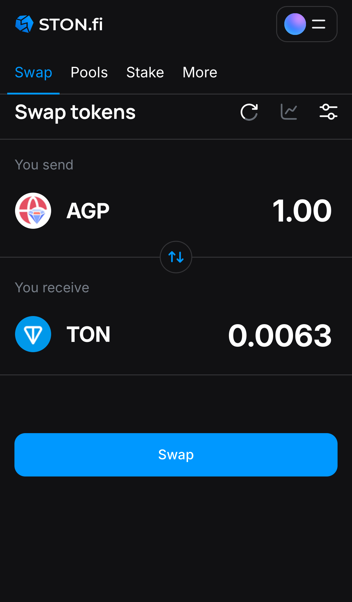 Nhập số lượng token bạn muốn bán (hoặc mua), và để thuật toán tự động tính toán.