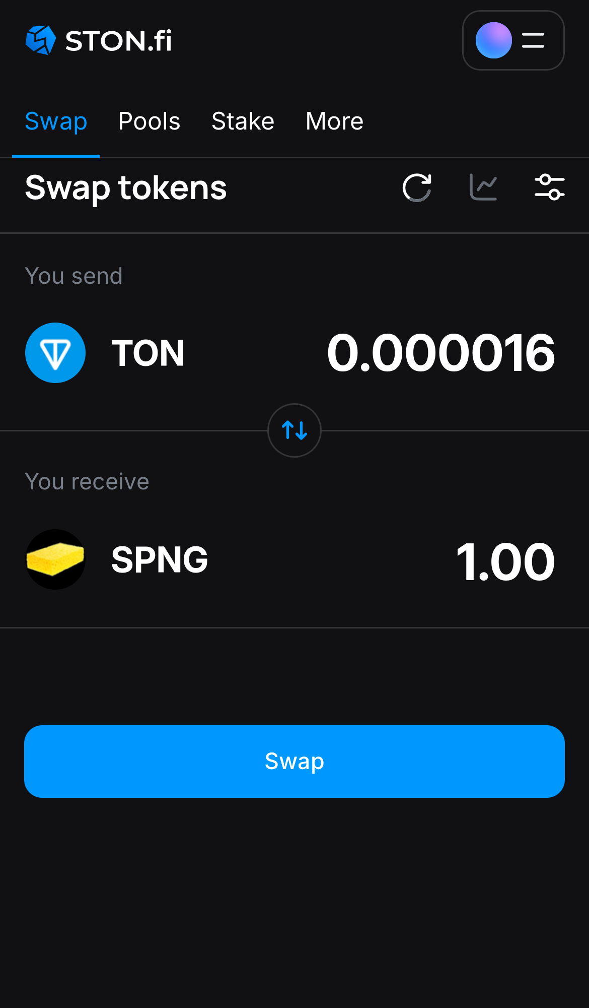 Input the quantity of tokens you‘re selling (or buying), and let the algorithm do all the calculations.