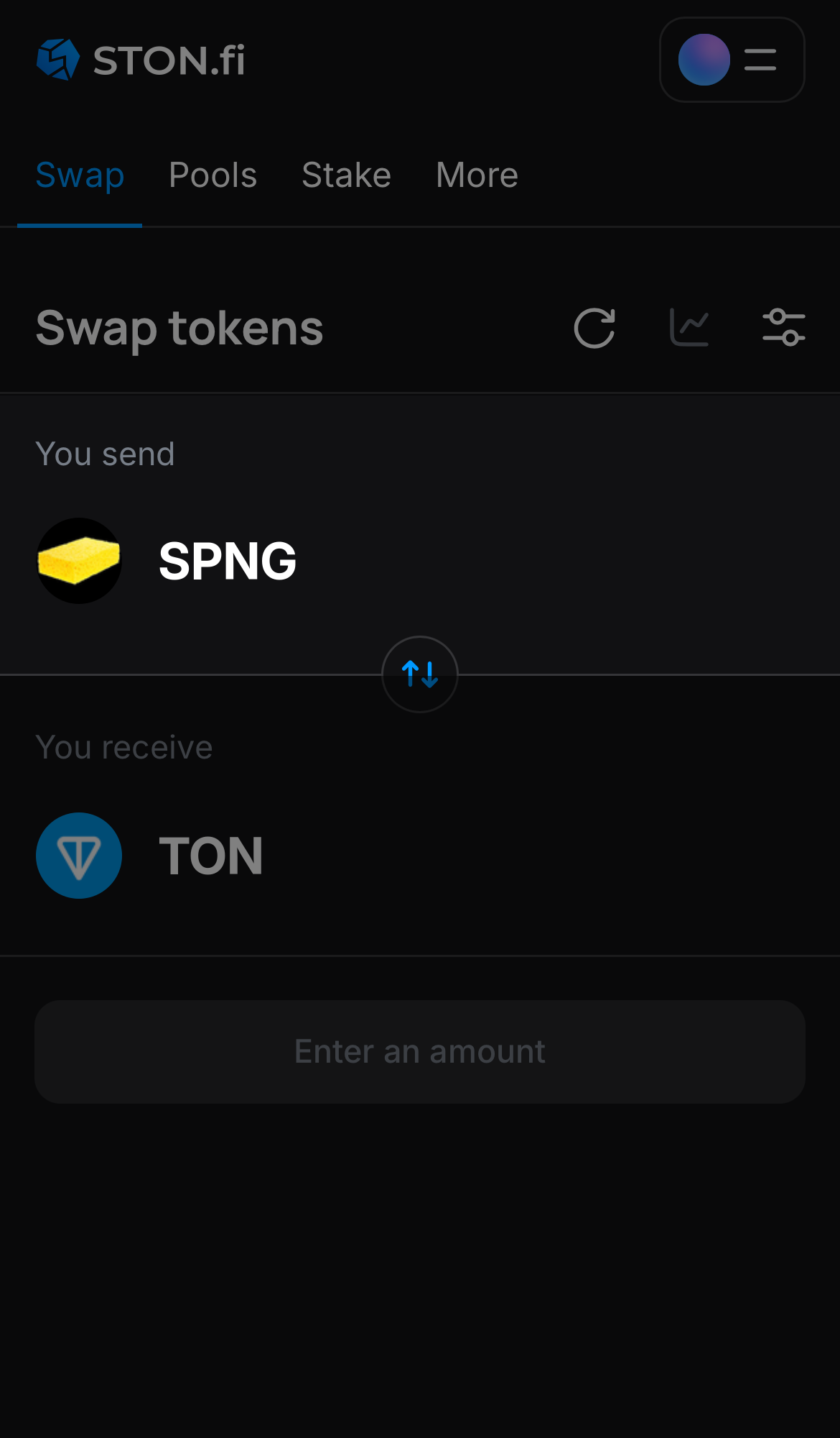 Choose SPNG in the ‘You send‘ box.