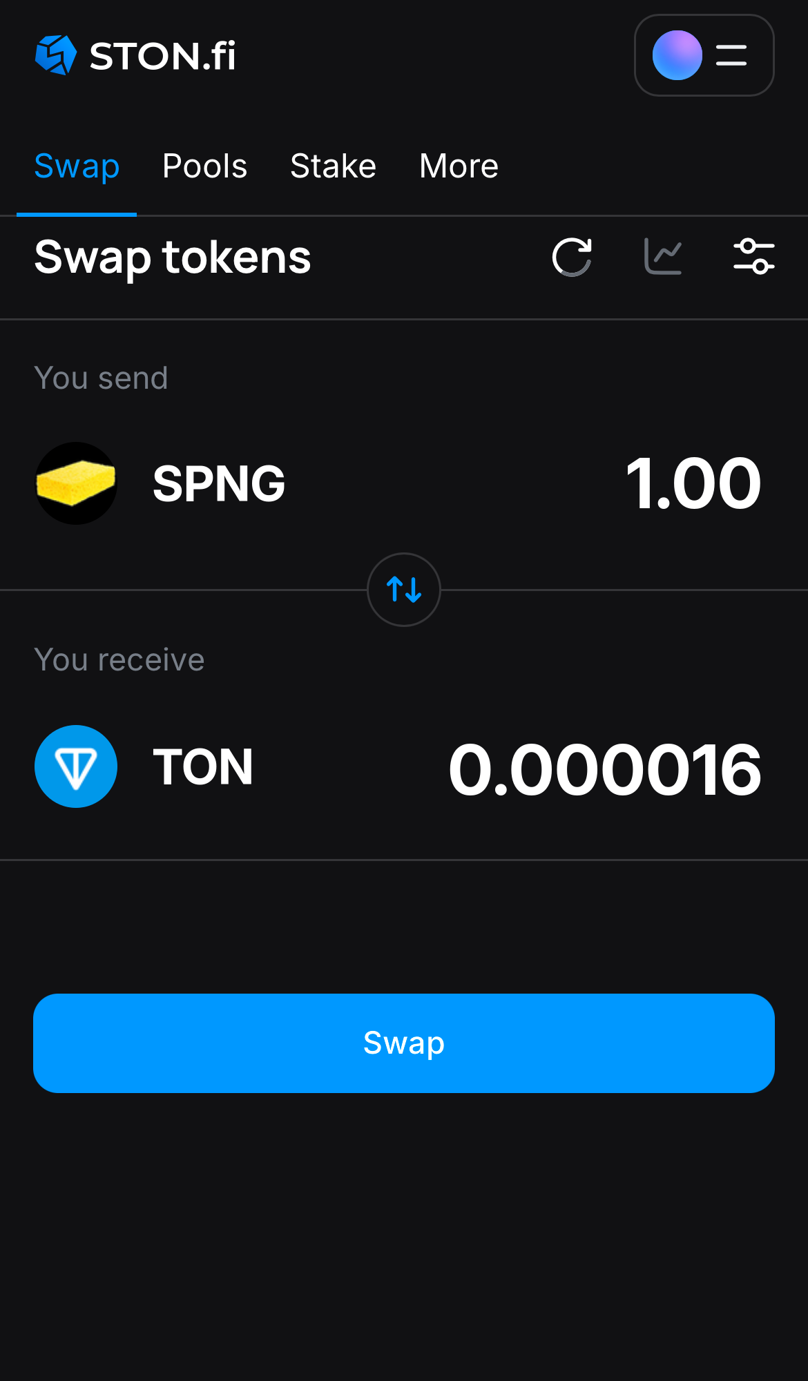 Input the quantity of tokens you‘re selling (or buying), and let the algorithm do all the calculations.