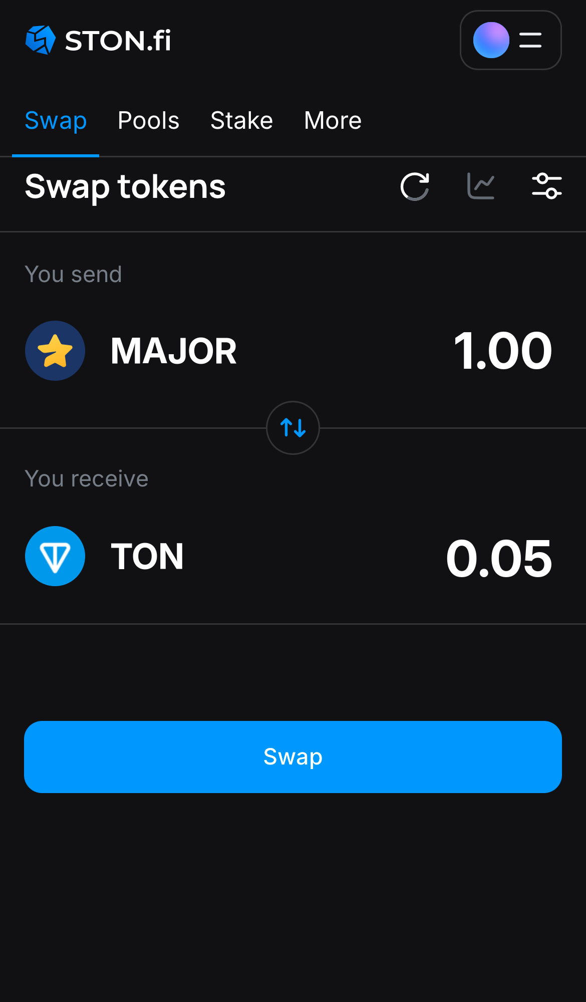 Input the quantity of tokens you‘re selling (or buying), and let the algorithm do all the calculations.