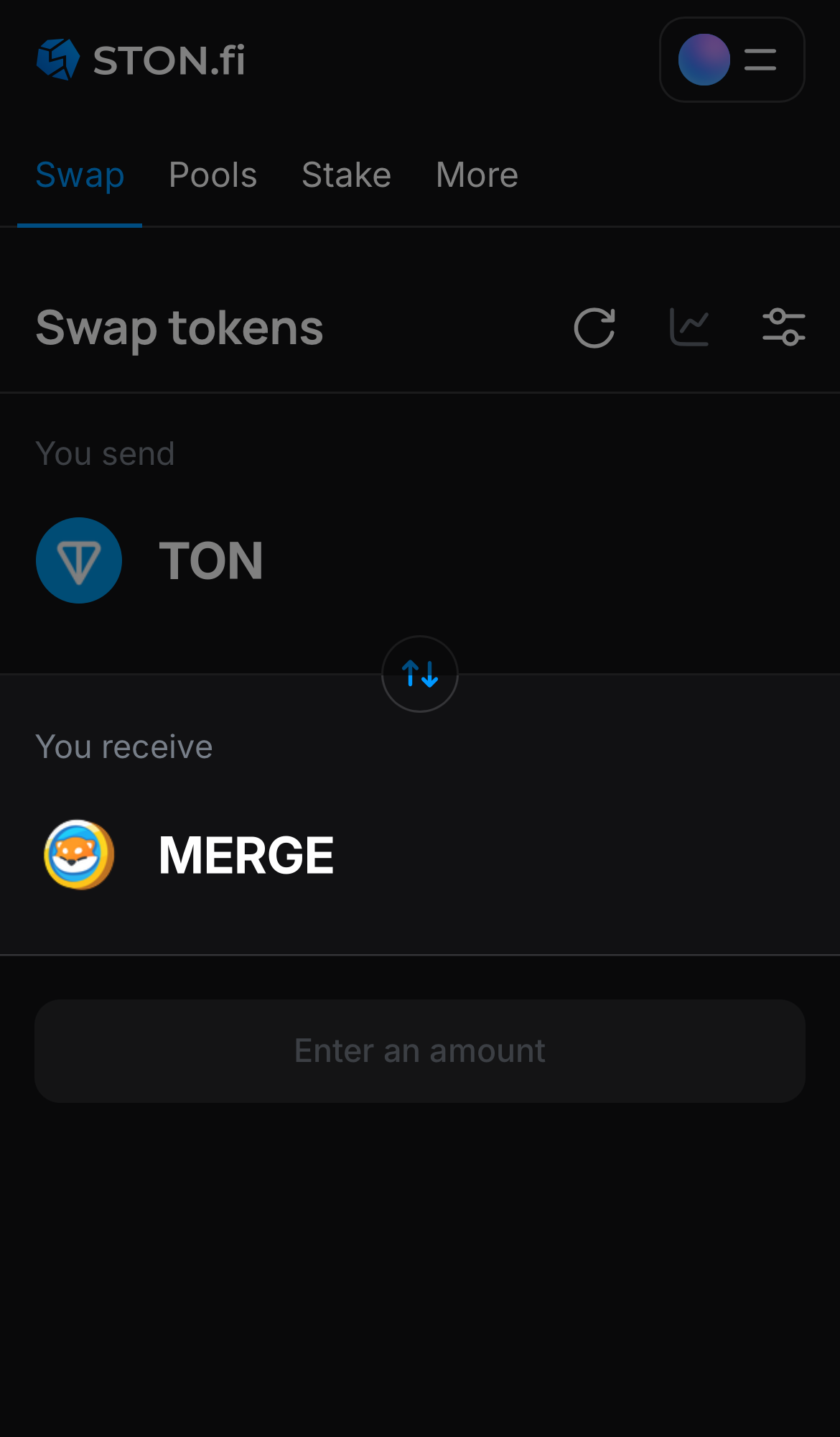Selecione MERGE na caixa ‘You receive‘.