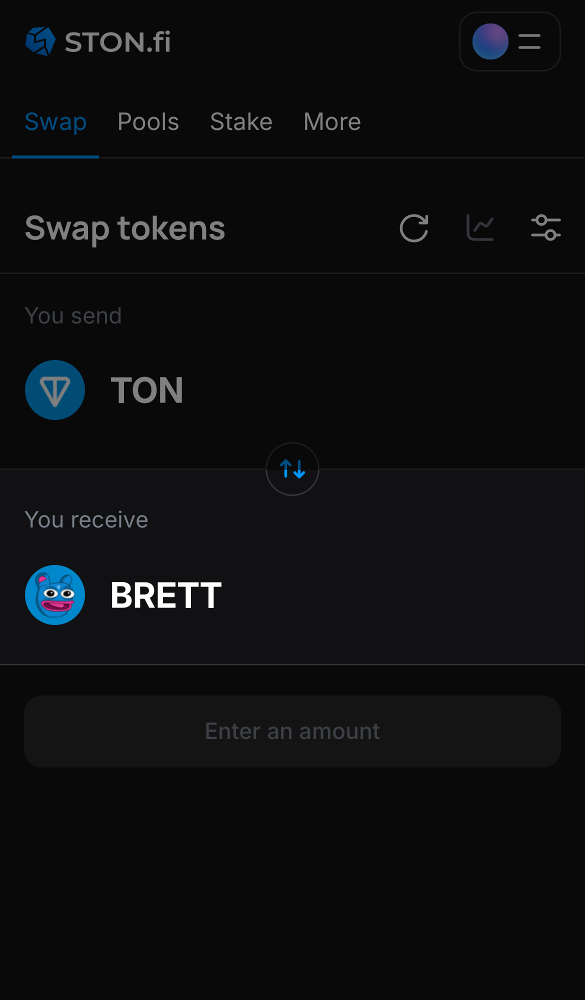 BRETT را در جعبه ‘You receive‘ انتخاب کنید.