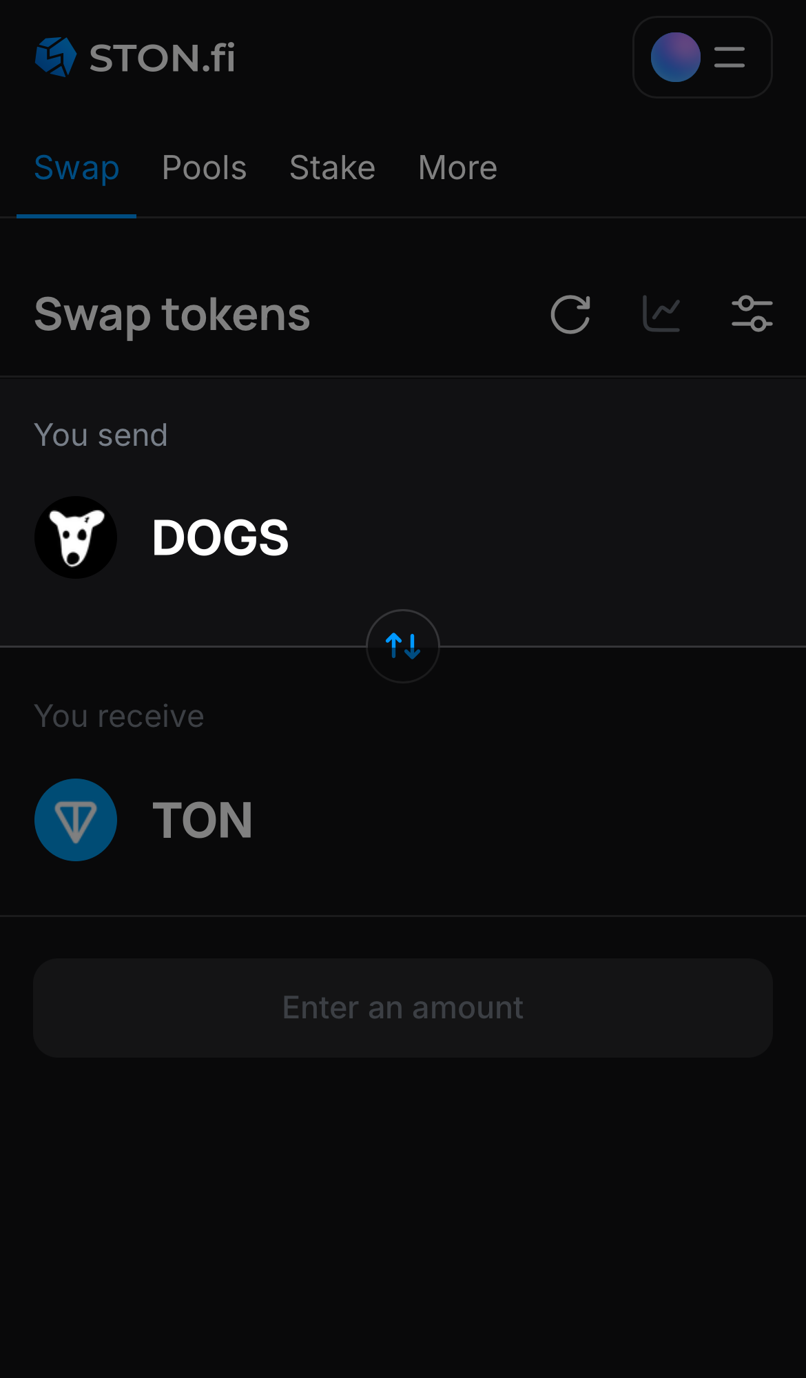 DOGS را در جعبه ‘You send’ انتخاب کنید.