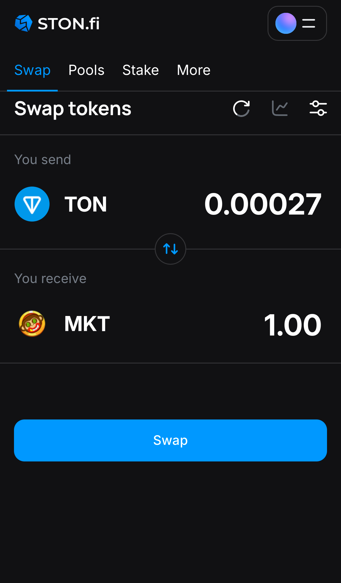 Insira a quantidade de tokens que deseja vender (ou comprar) e deixe o algoritmo fazer todos os cálculos.