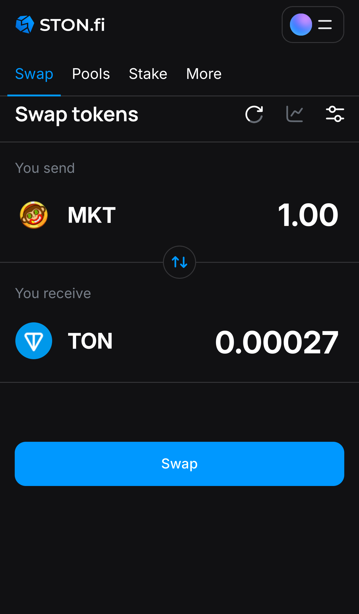 Insira a quantidade de tokens que deseja vender (ou comprar) e deixe o algoritmo fazer todos os cálculos.
