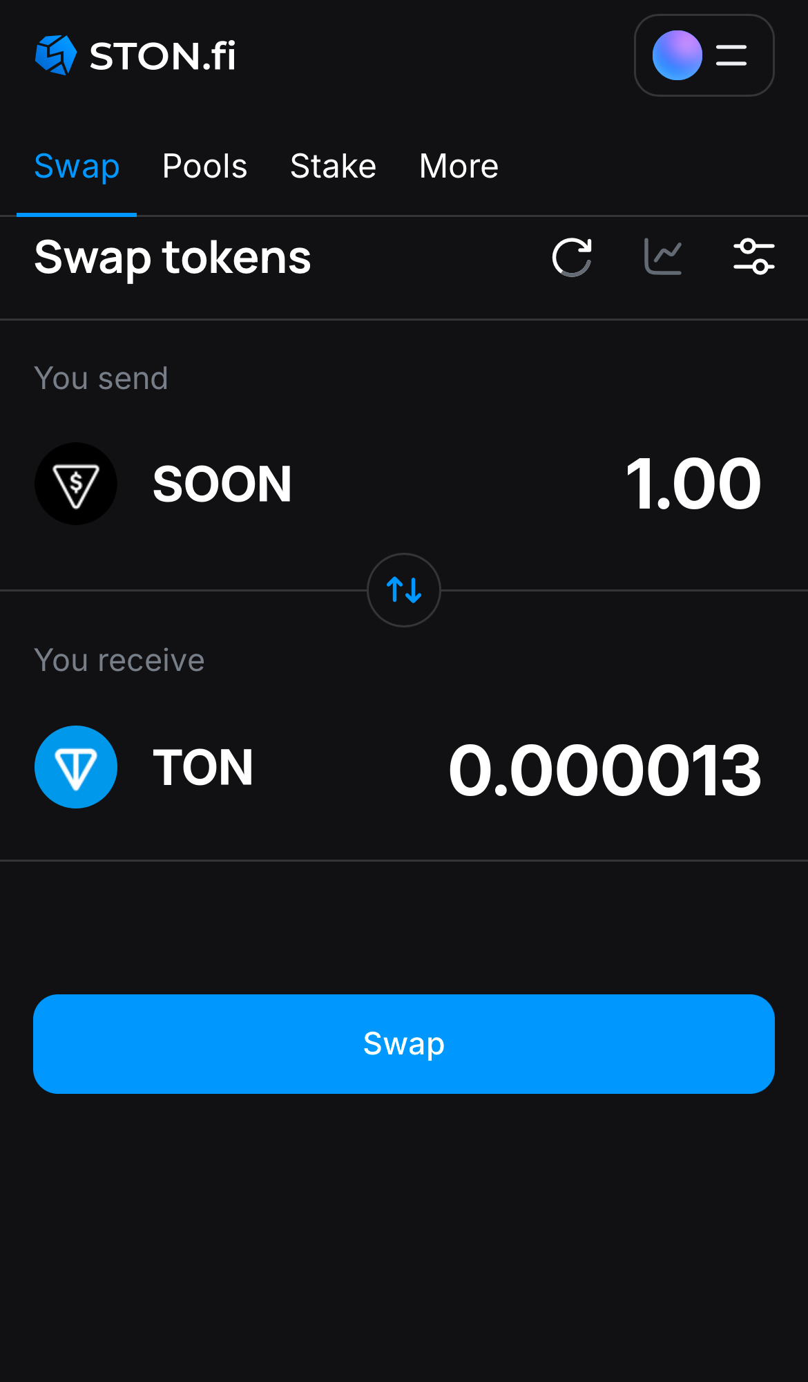 Insira a quantidade de tokens que deseja vender (ou comprar) e deixe o algoritmo fazer todos os cálculos.