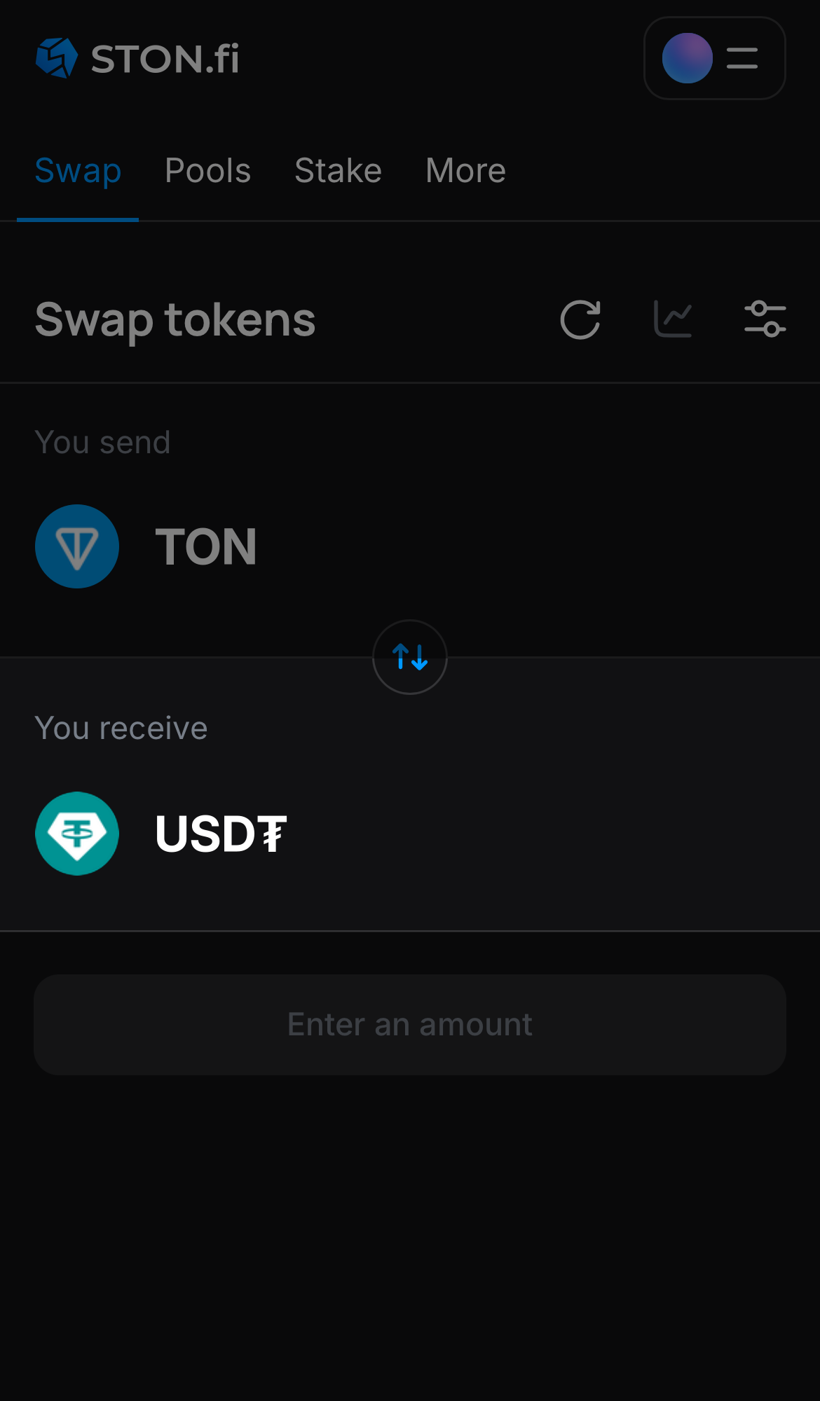 Selecione USD₮ na caixa ‘You receive‘.