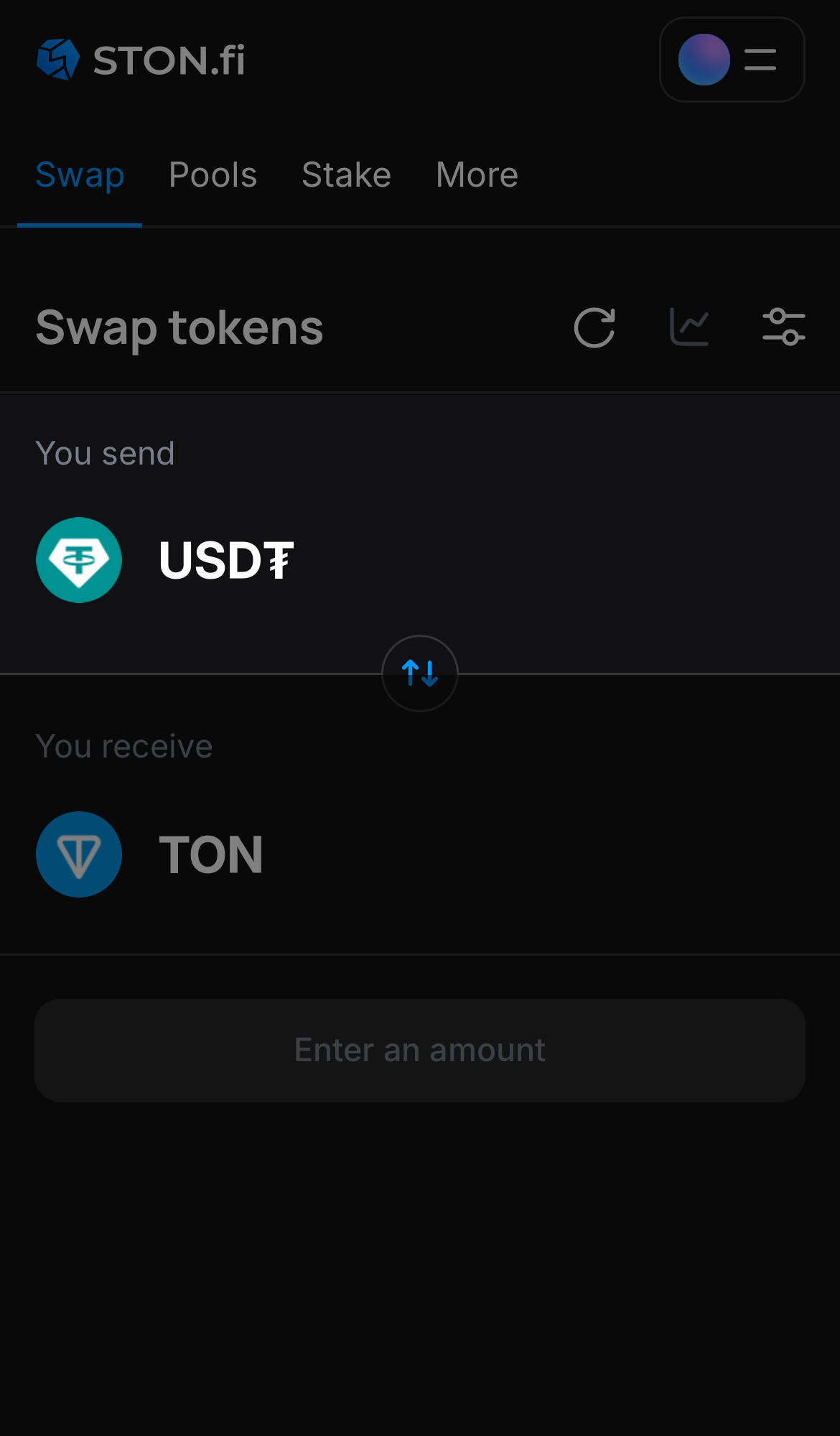 Selecione USD₮ na caixa ‘You send‘.