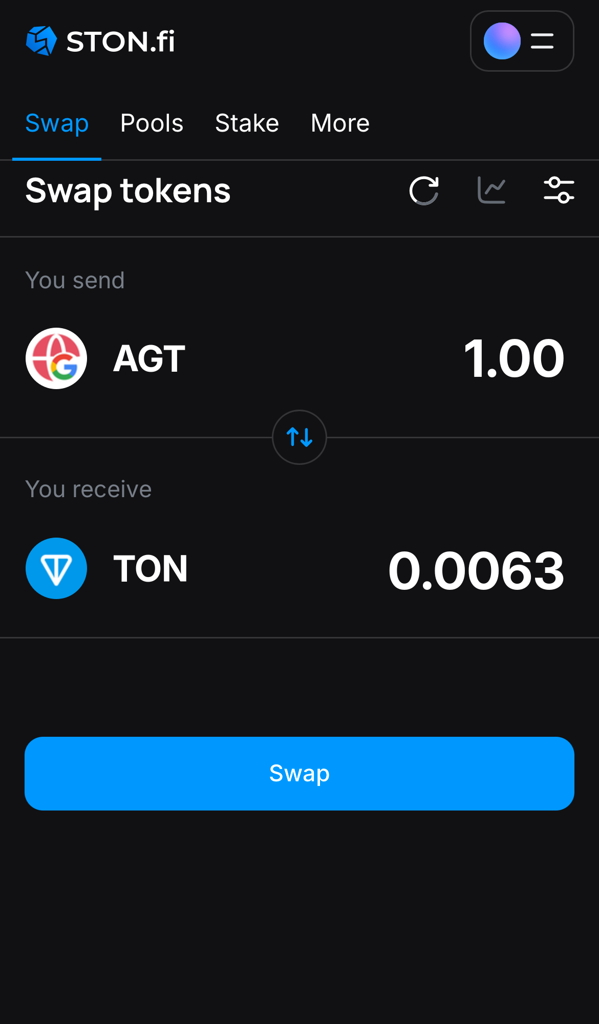 Masukkan jumlah token yang ingin Anda jual (atau beli), dan biarkan algoritma melakukan semua perhitungan.