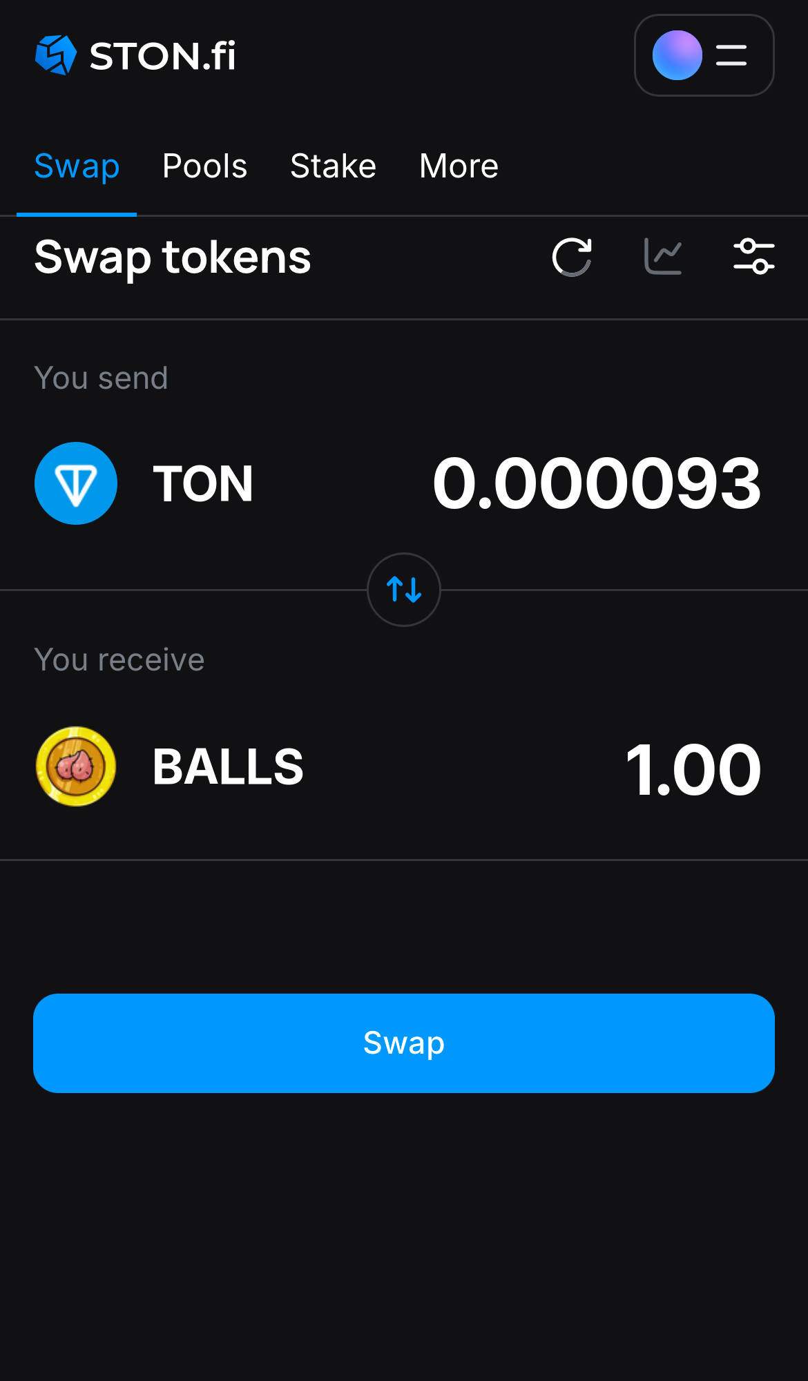 Input the quantity of tokens you‘re selling (or buying), and let the algorithm do all the calculations.