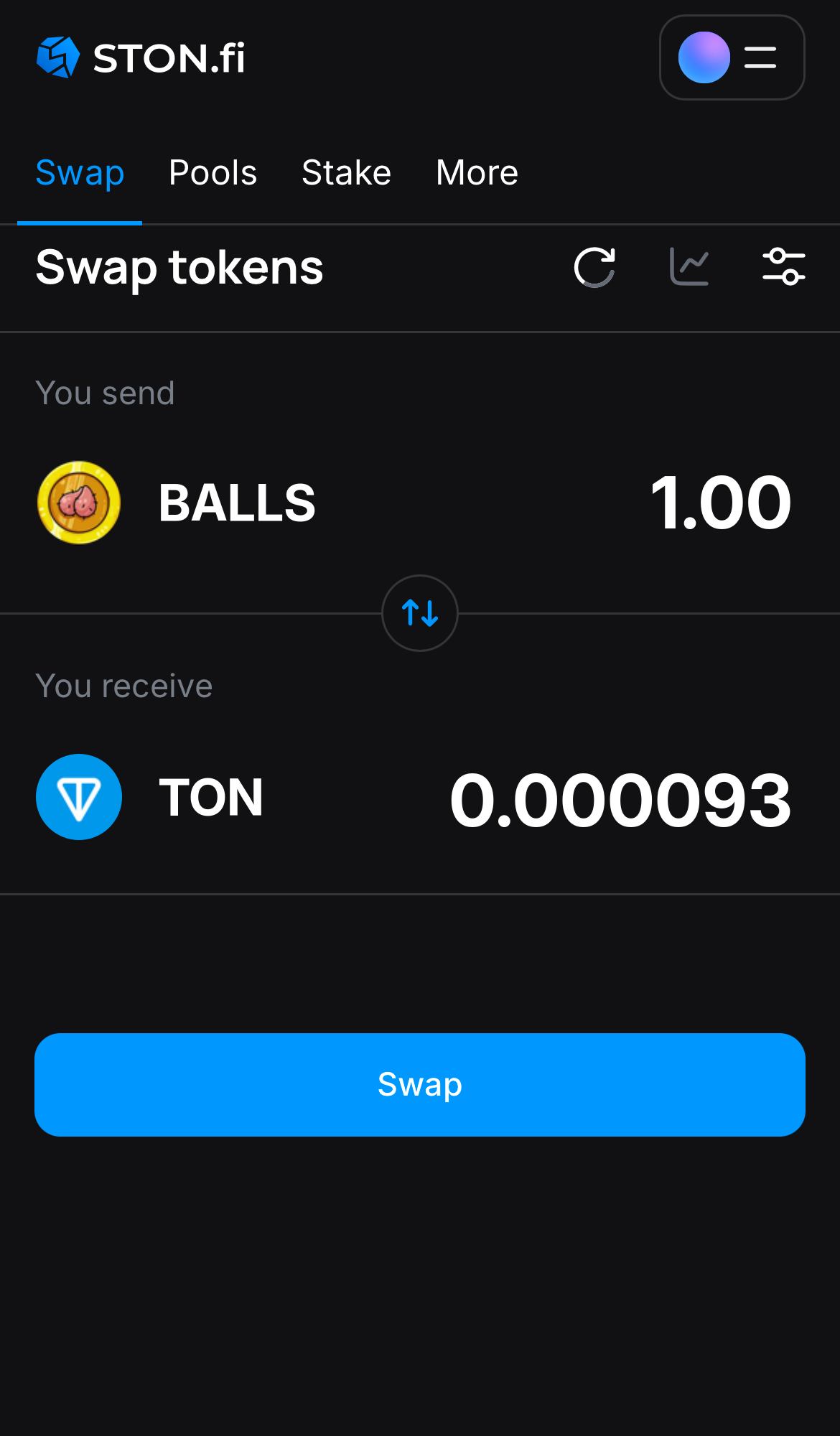 Input the quantity of tokens you‘re selling (or buying), and let the algorithm do all the calculations.