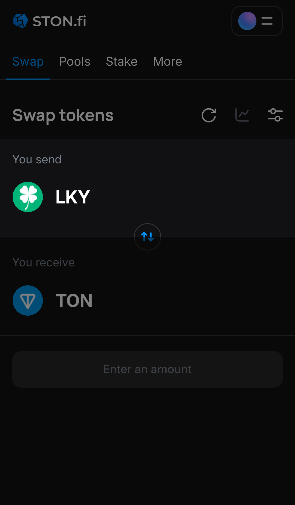 Selecione LKY na caixa ‘You send‘.