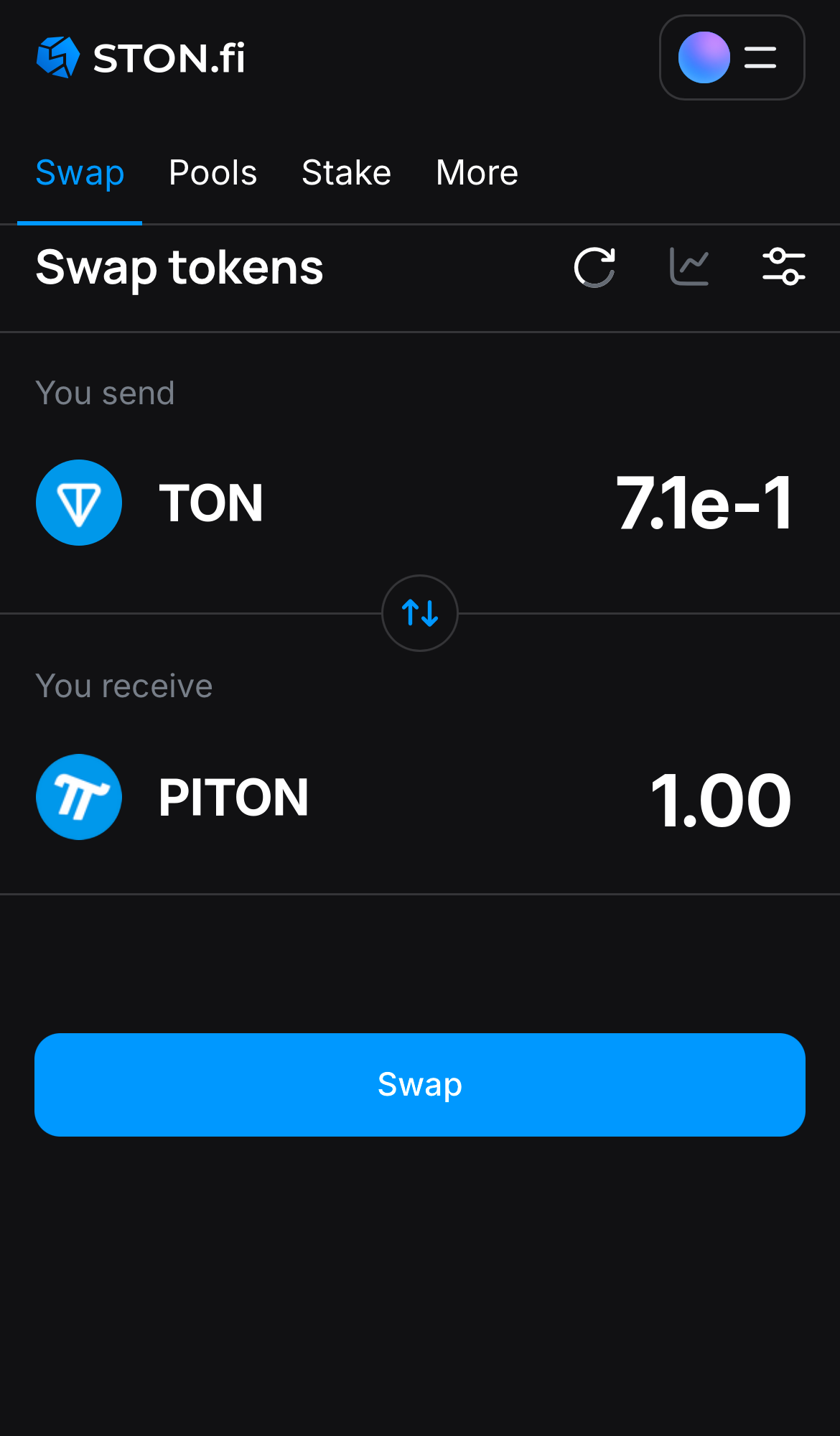 Input the quantity of tokens you‘re selling (or buying), and let the algorithm do all the calculations.