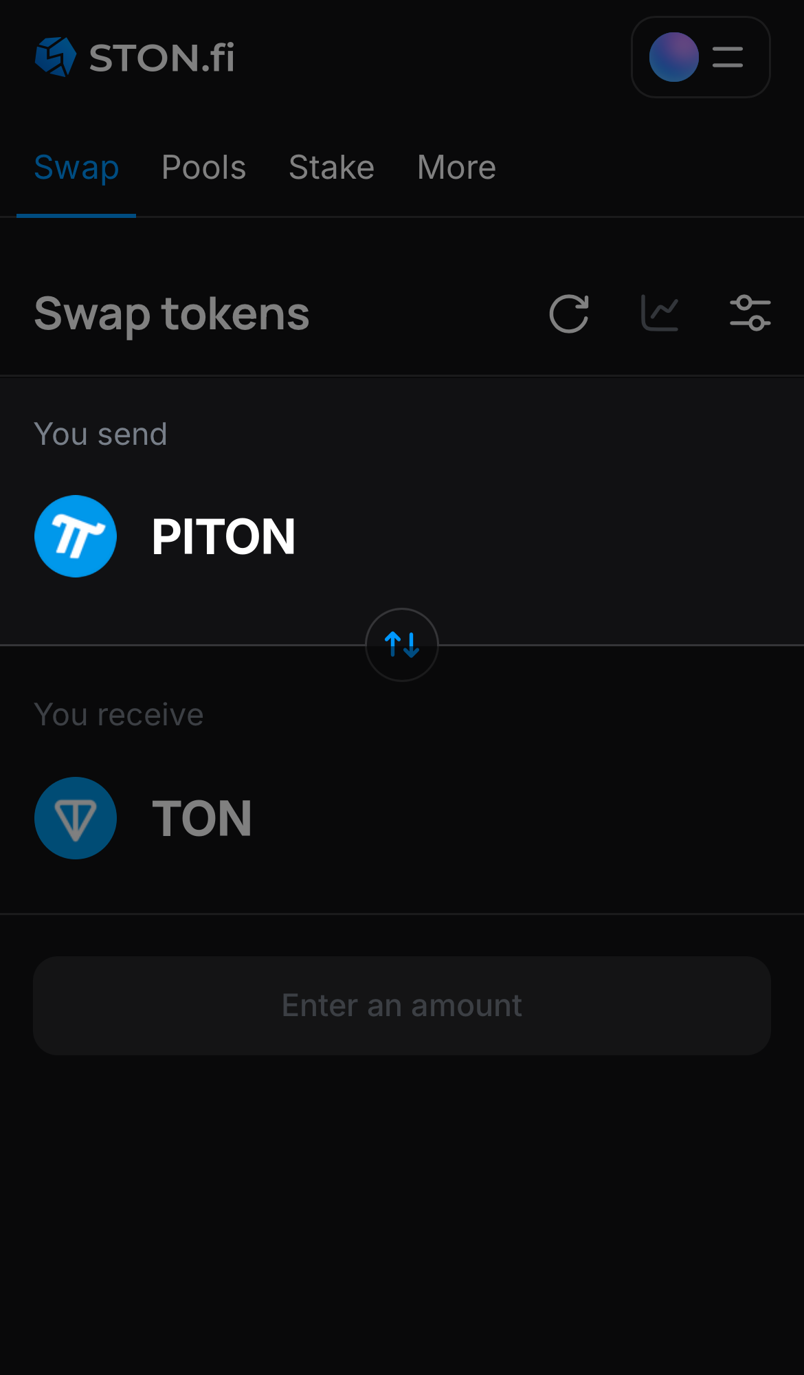 Choose PITON in the ‘You send‘ box.