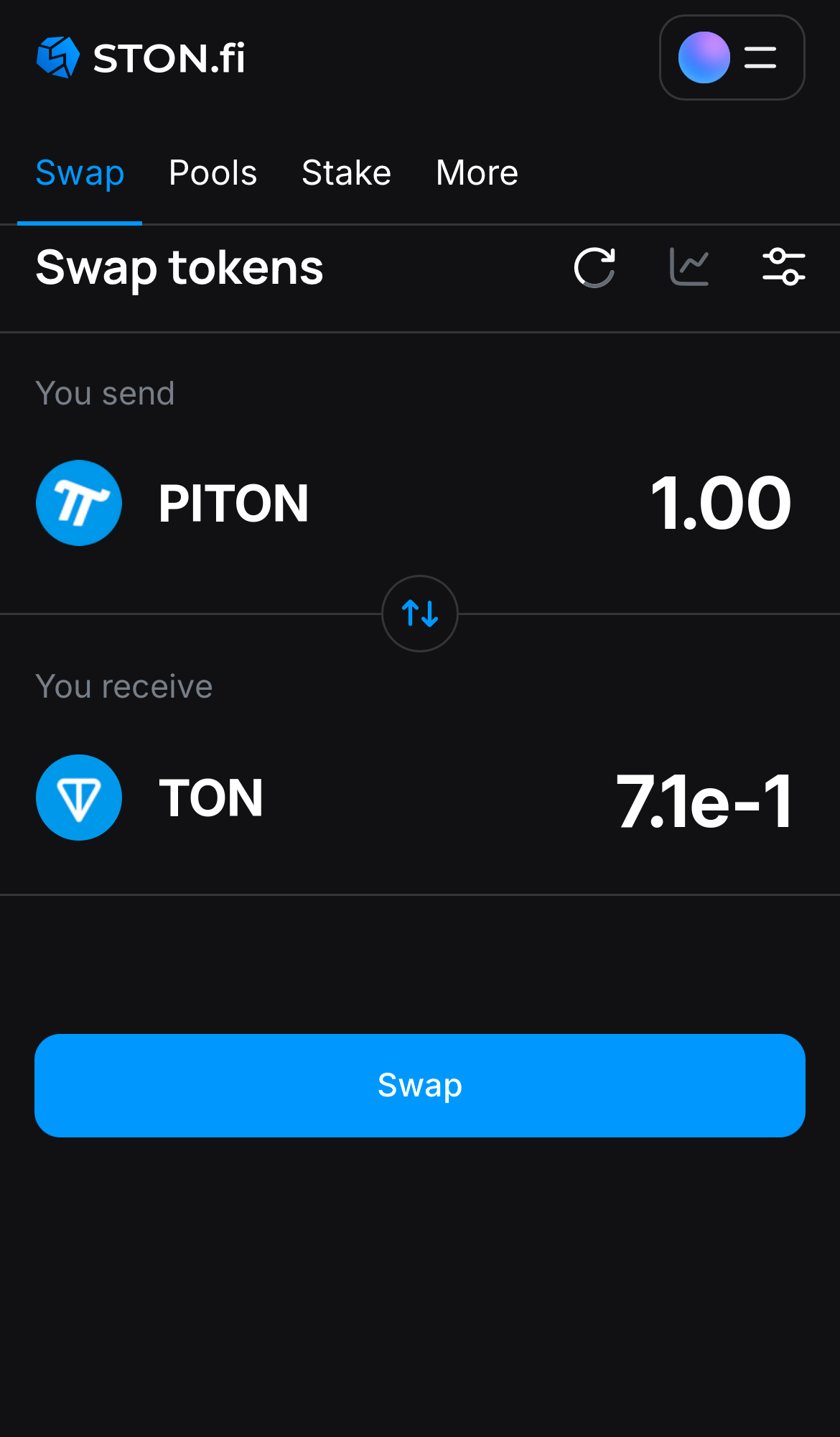 Input the quantity of tokens you‘re selling (or buying), and let the algorithm do all the calculations.