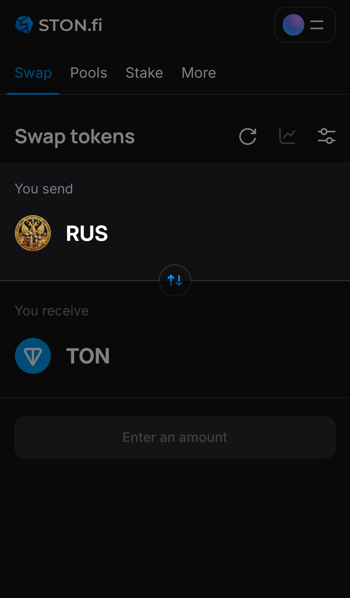 Choose RUS in the ‘You send‘ box.