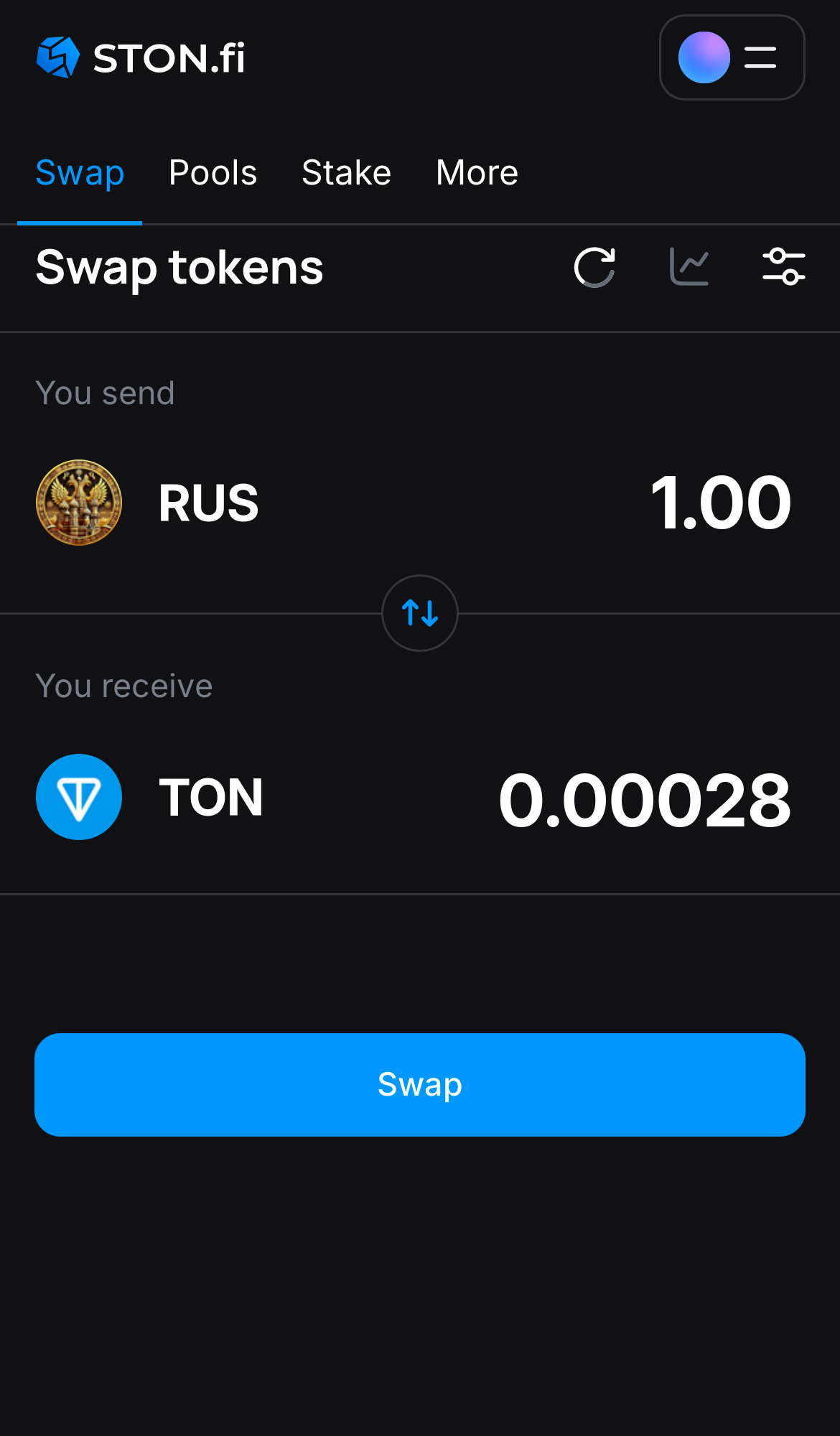 Input the quantity of tokens you‘re selling (or buying), and let the algorithm do all the calculations.