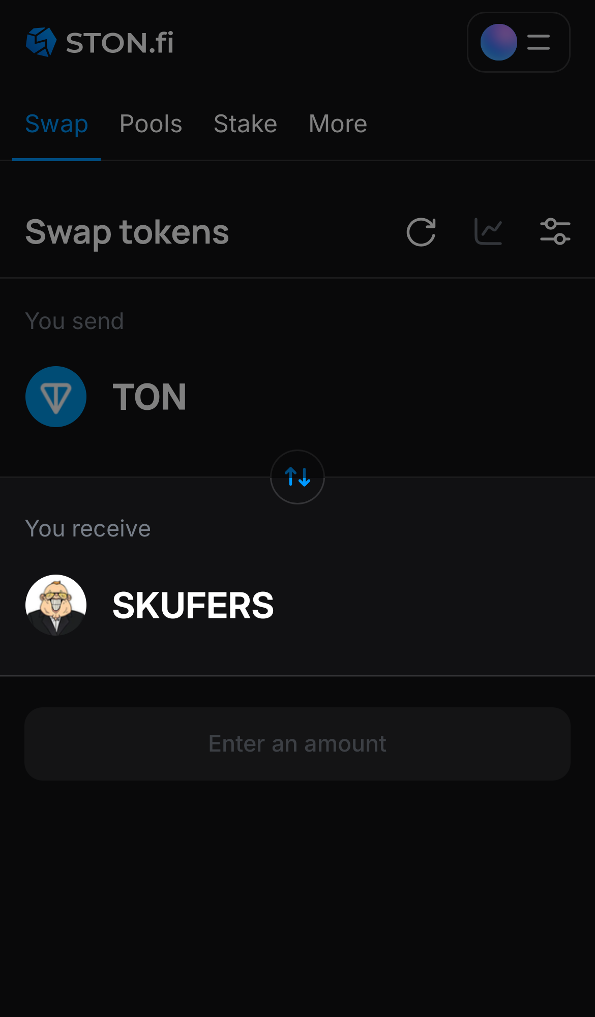 Selecione SKUFERS na caixa ‘You receive‘.