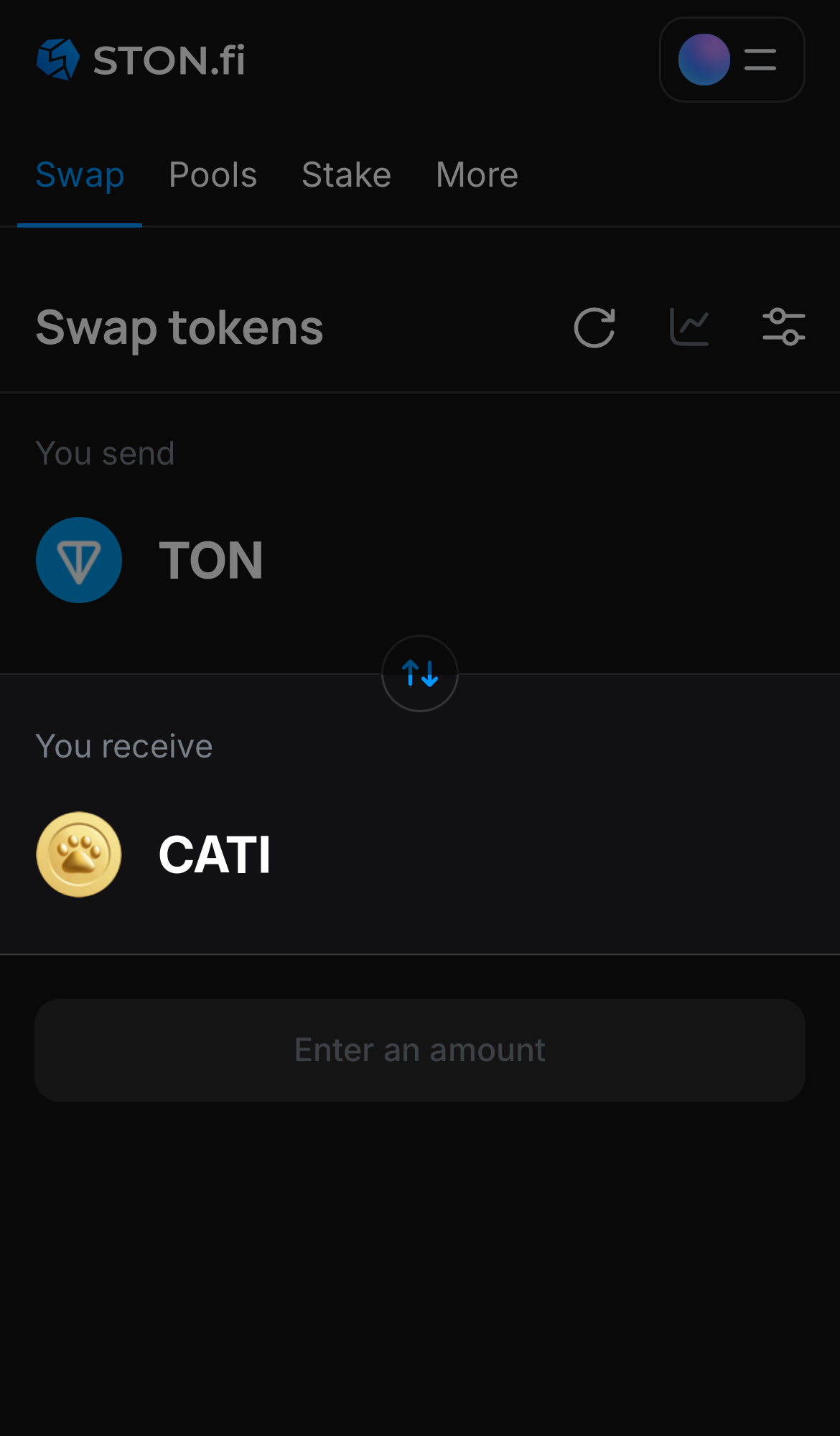 Choose CATI in the ‘You receive‘ box.