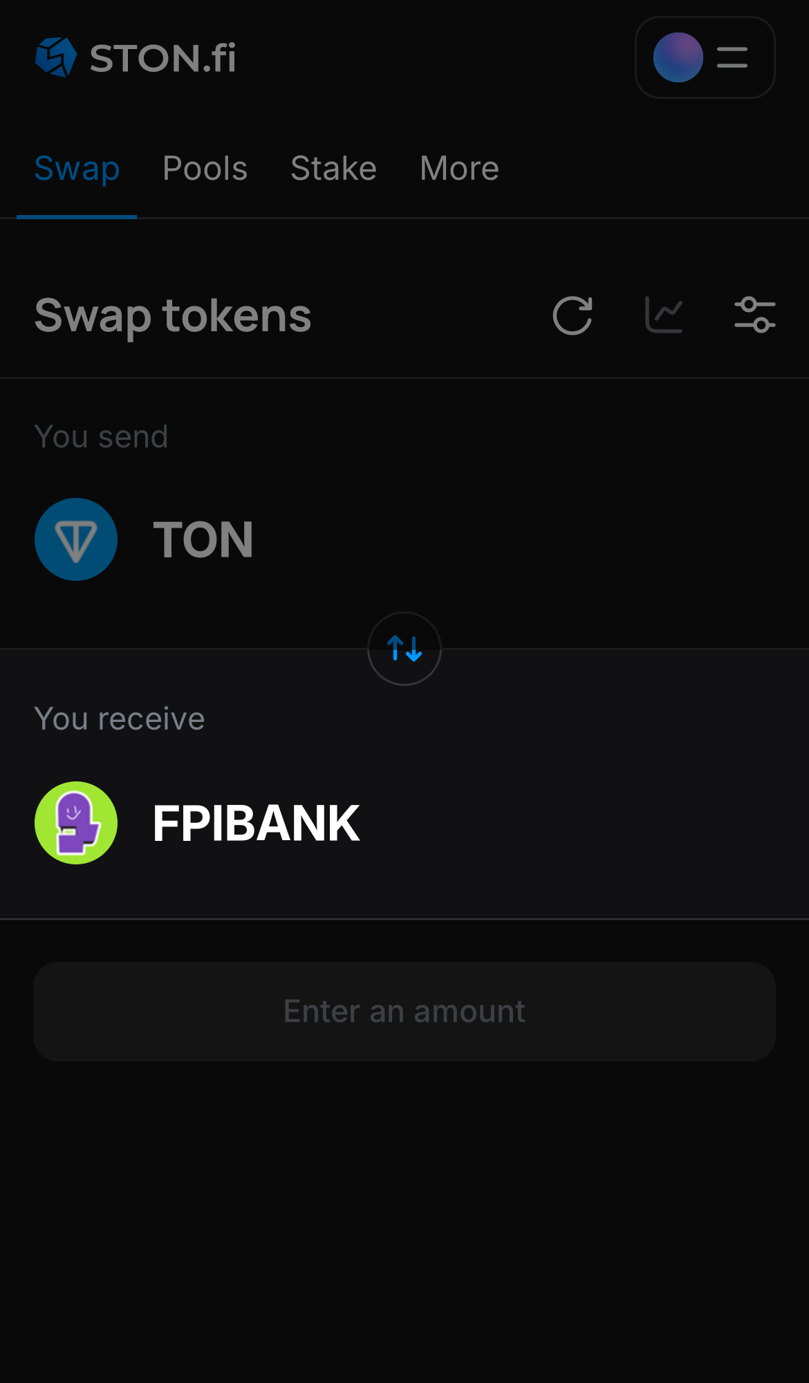 اختر FPIBANK في مربع "You receive".