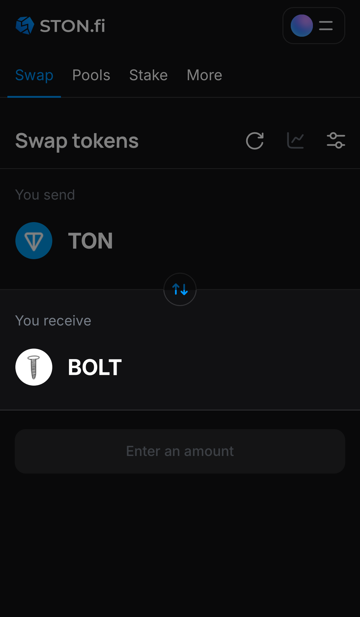 Elige BOLT en la casilla ‘You receive‘.