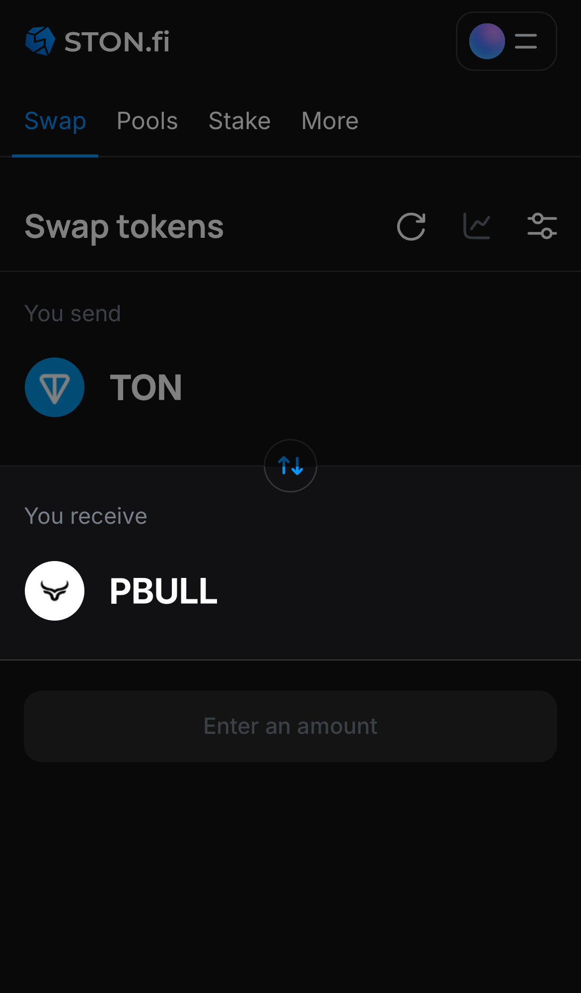 Selecione PBULL na caixa ‘You receive‘.