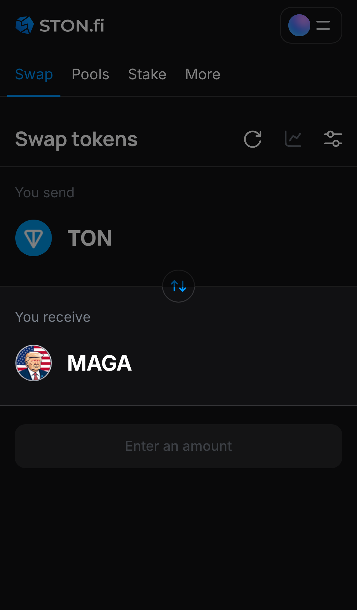Choose MAGA in the ‘You receive‘ box.