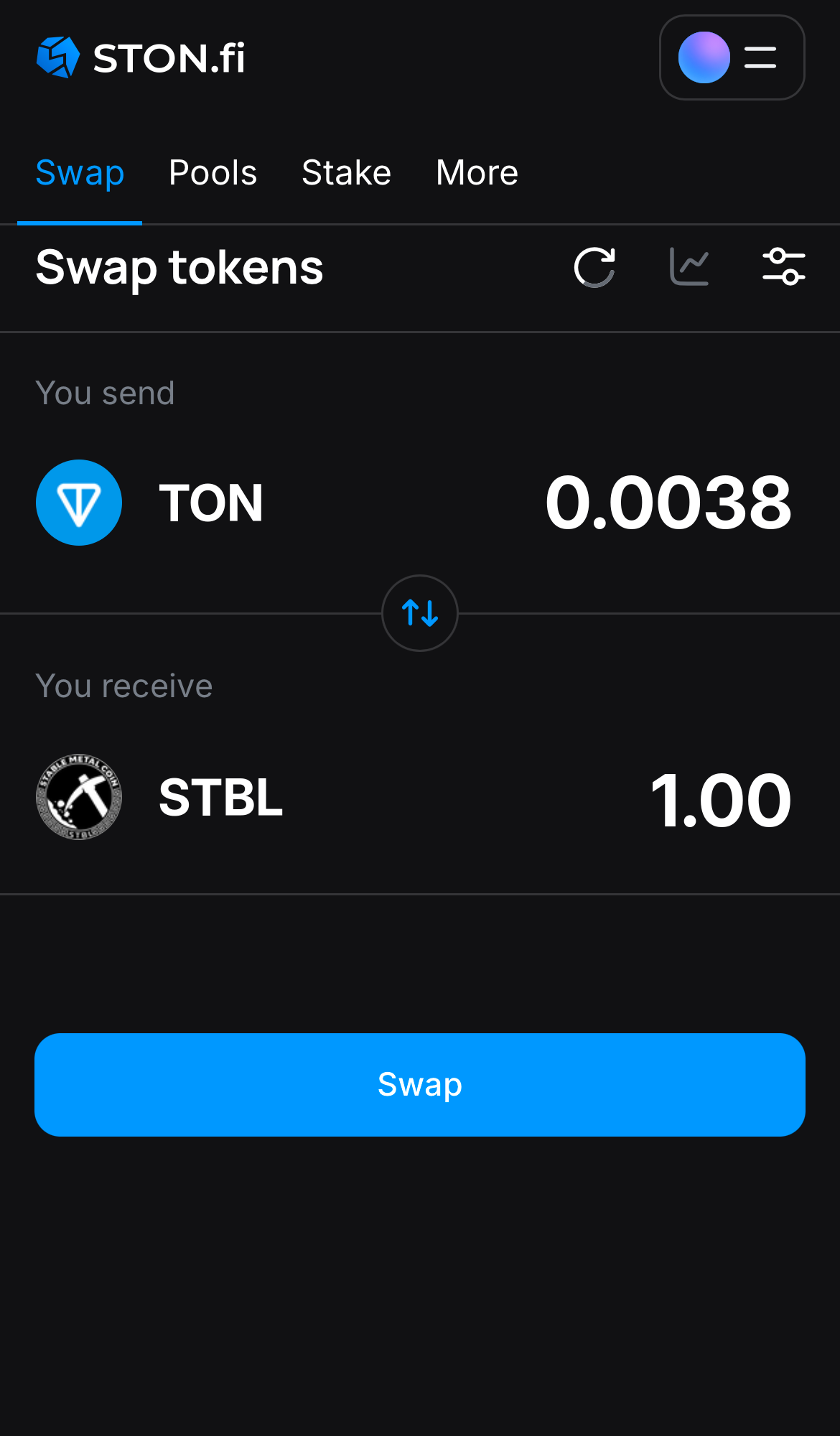 Input the quantity of tokens you‘re selling (or buying), and let the algorithm do all the calculations.