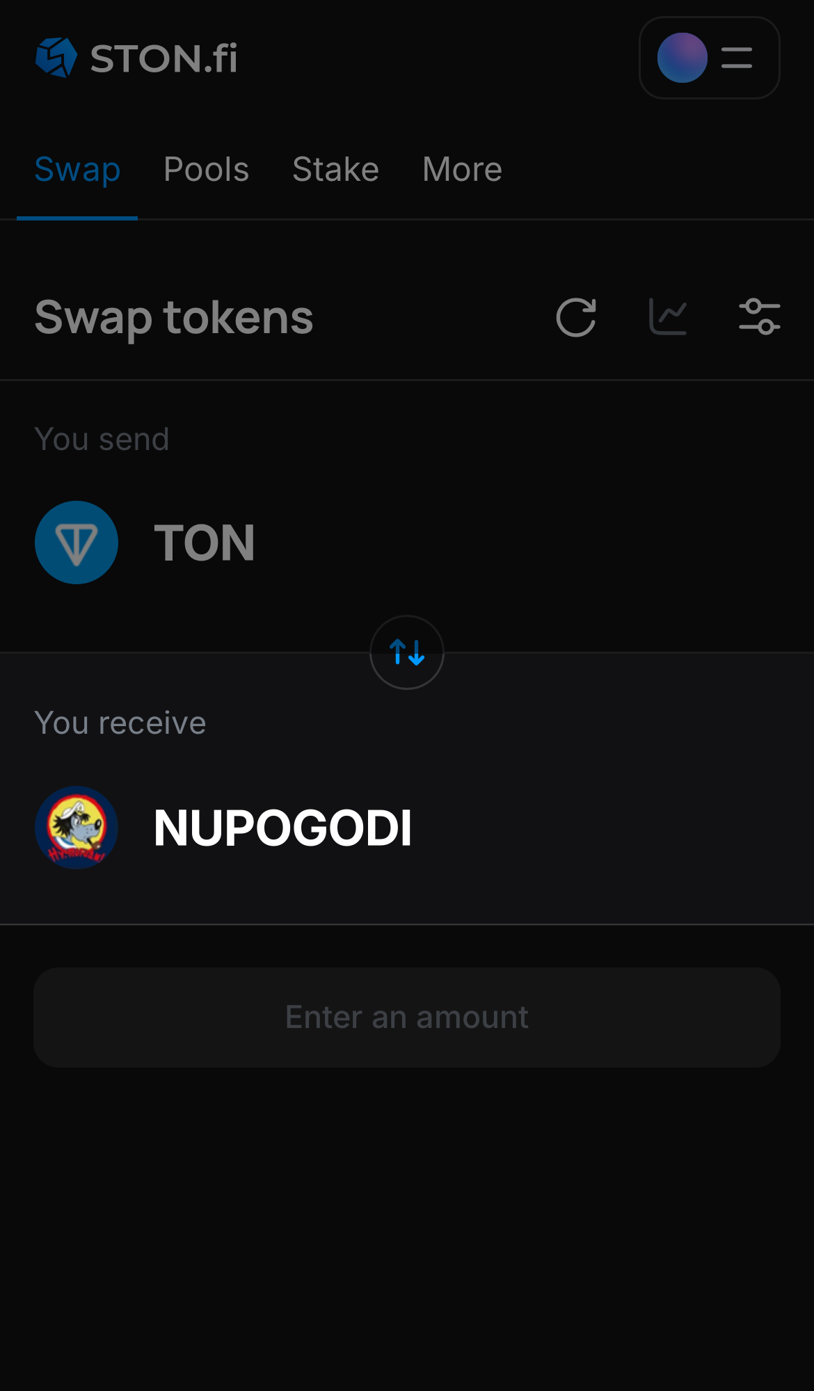 Choose NuPogodi in the ‘You receive‘ box.