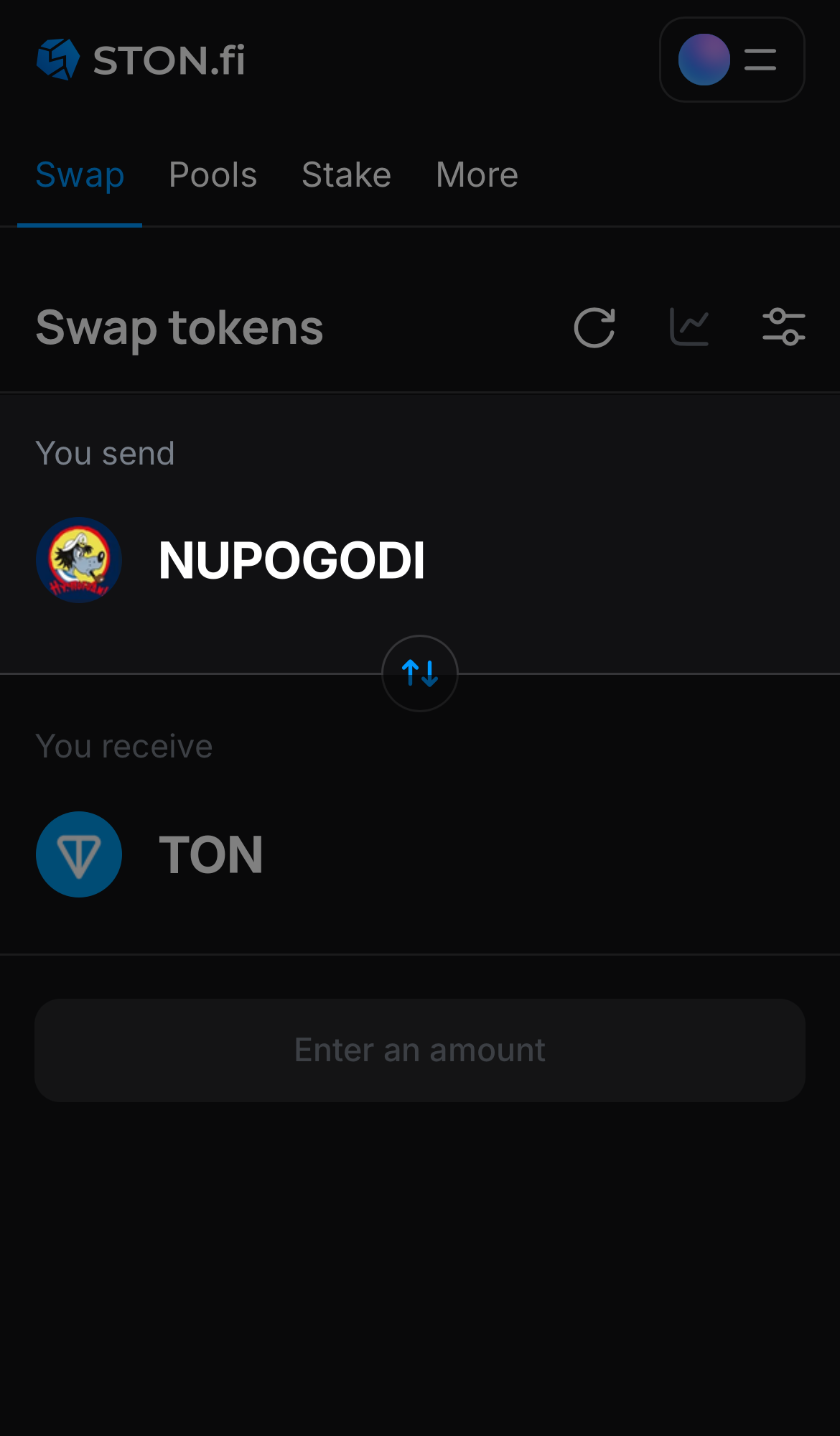 Choose NuPogodi in the ‘You send‘ box.