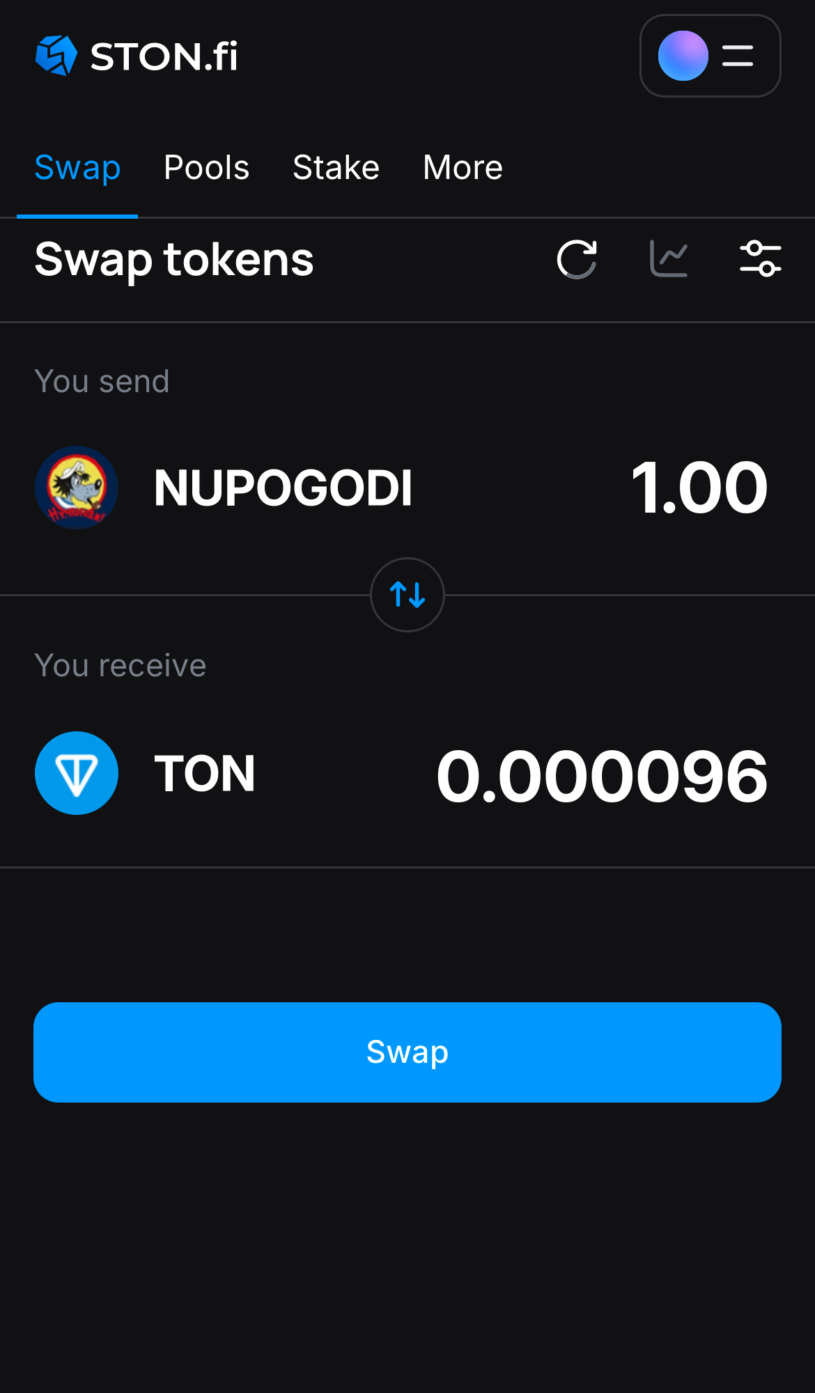 Input the quantity of tokens you‘re selling (or buying), and let the algorithm do all the calculations.