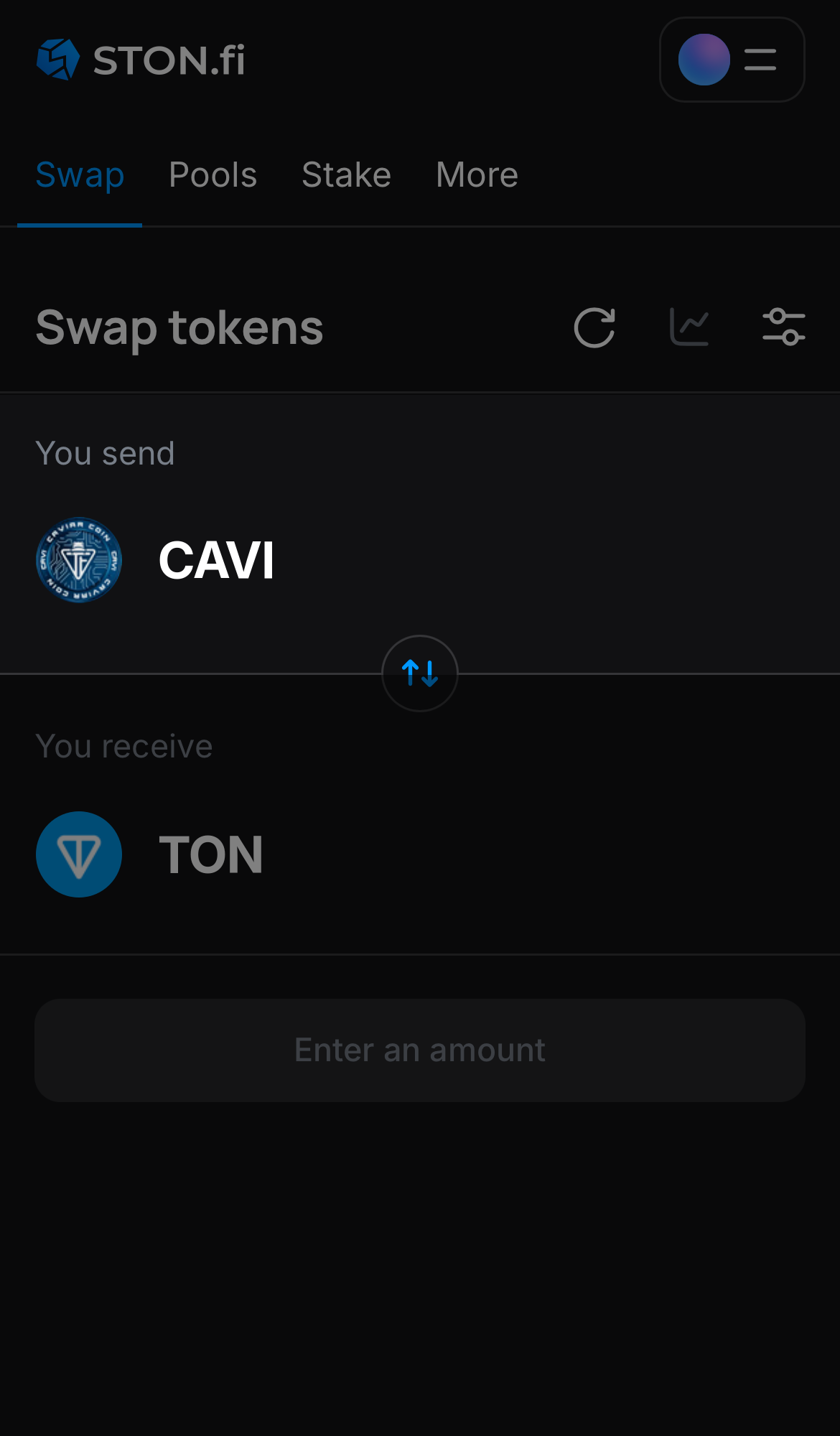 Pilih CAVI pada kotak ‘You send‘.