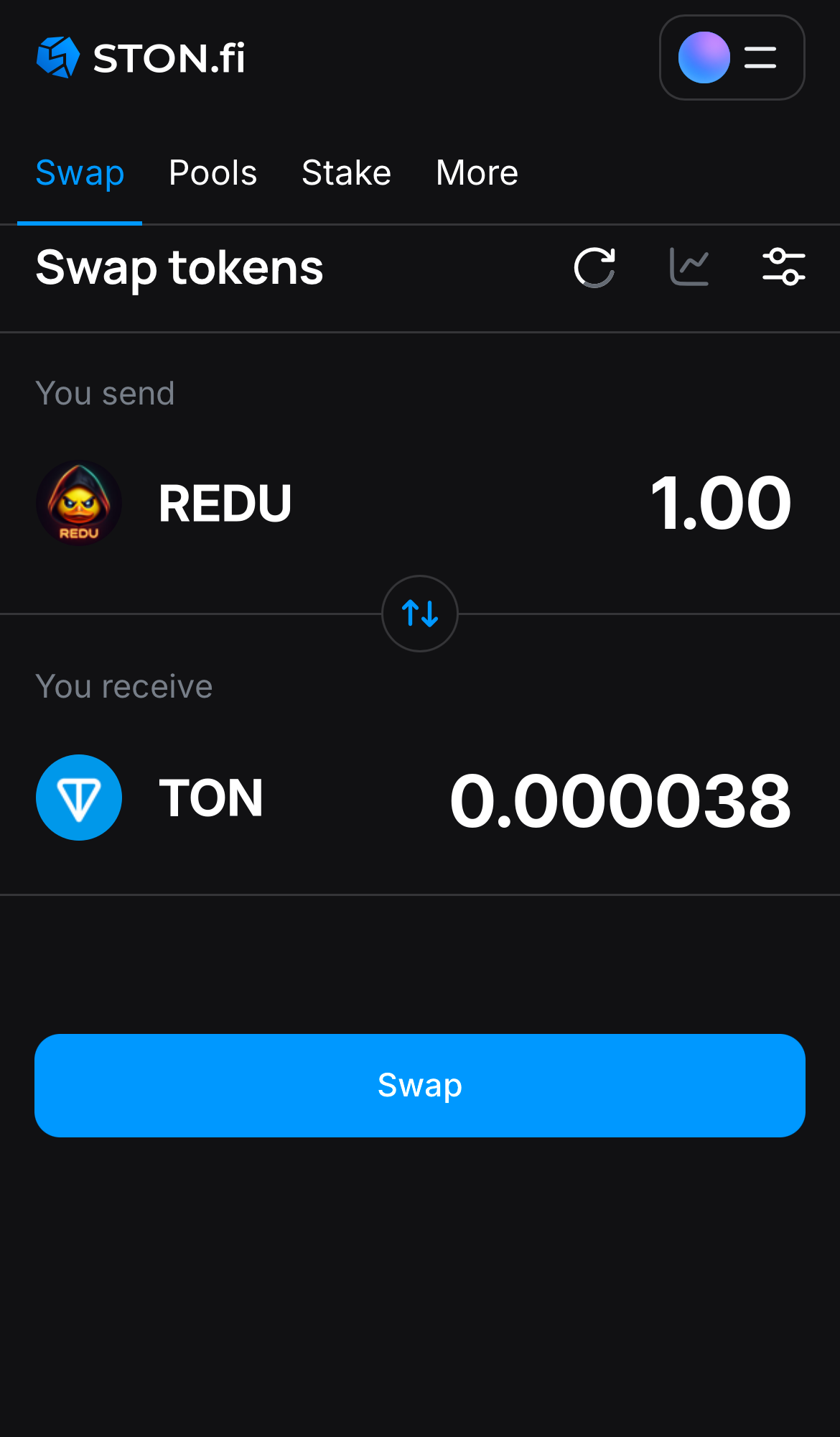 Input the quantity of tokens you‘re selling (or buying), and let the algorithm do all the calculations.