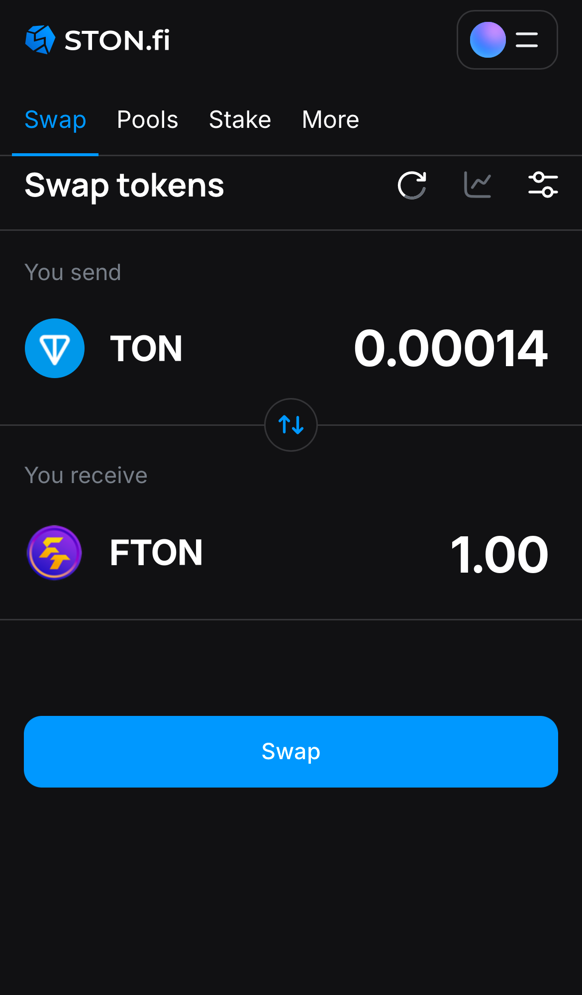 Nhập số lượng token bạn muốn bán (hoặc mua), và để thuật toán tự động tính toán.