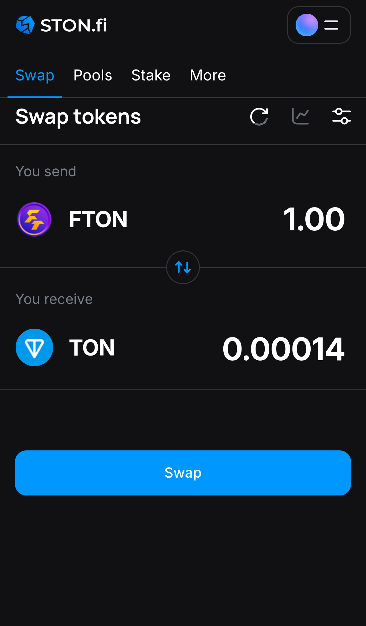 Nhập số lượng token bạn muốn bán (hoặc mua), và để thuật toán tự động tính toán.