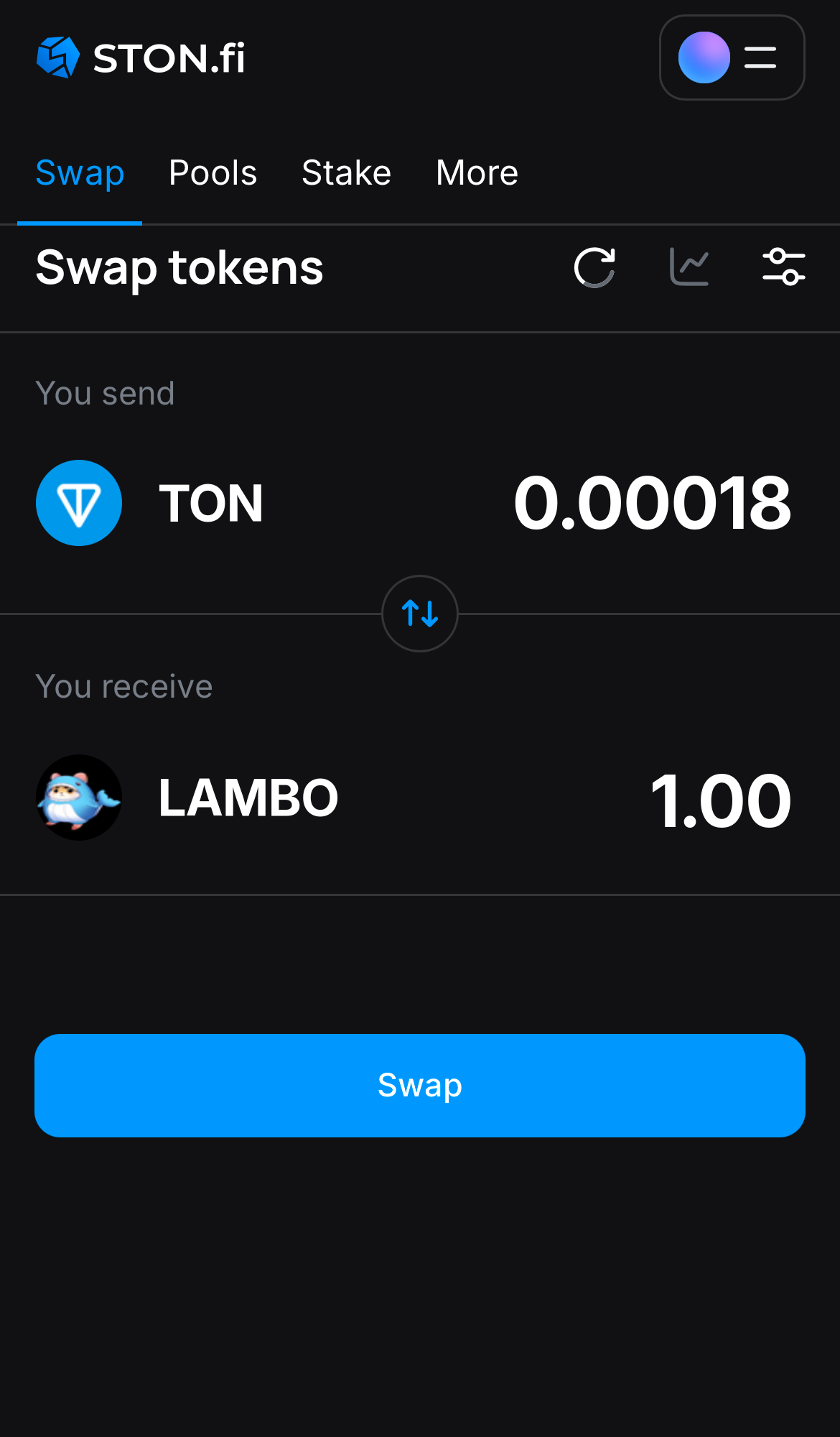 Input the quantity of tokens you‘re selling (or buying), and let the algorithm do all the calculations.
