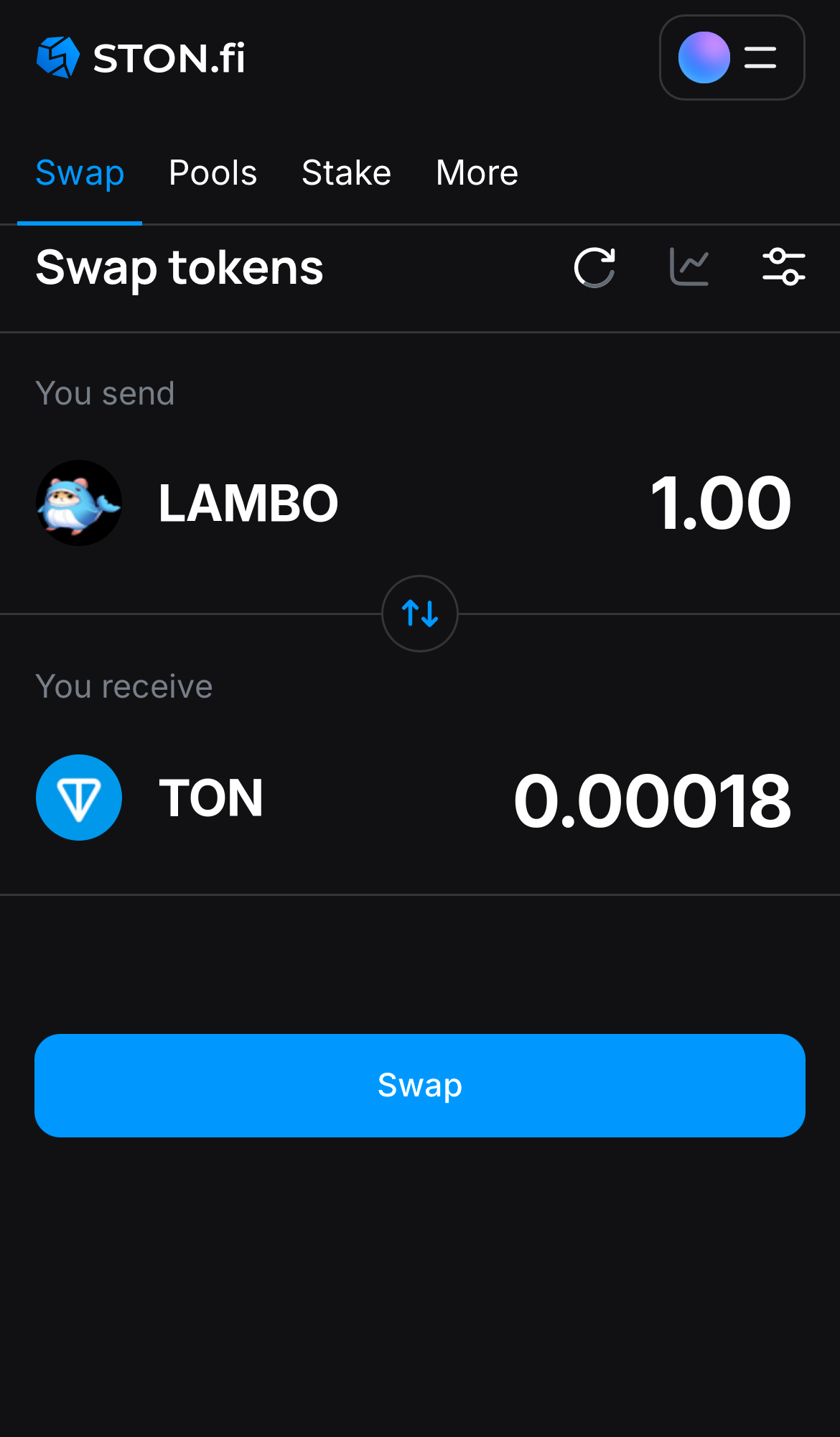 Input the quantity of tokens you‘re selling (or buying), and let the algorithm do all the calculations.
