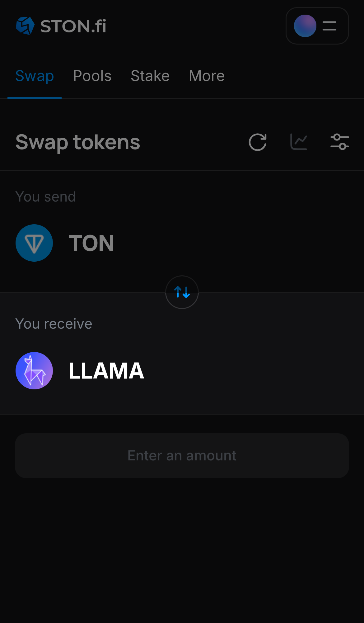LLAMA را در جعبه ‘You receive‘ انتخاب کنید.