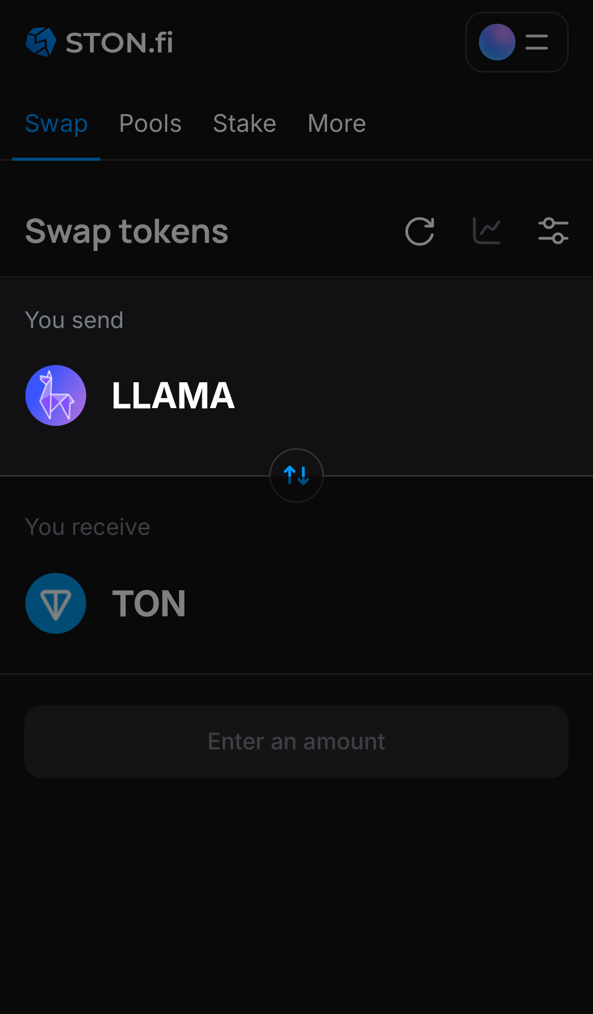LLAMA را در جعبه ‘You send’ انتخاب کنید.