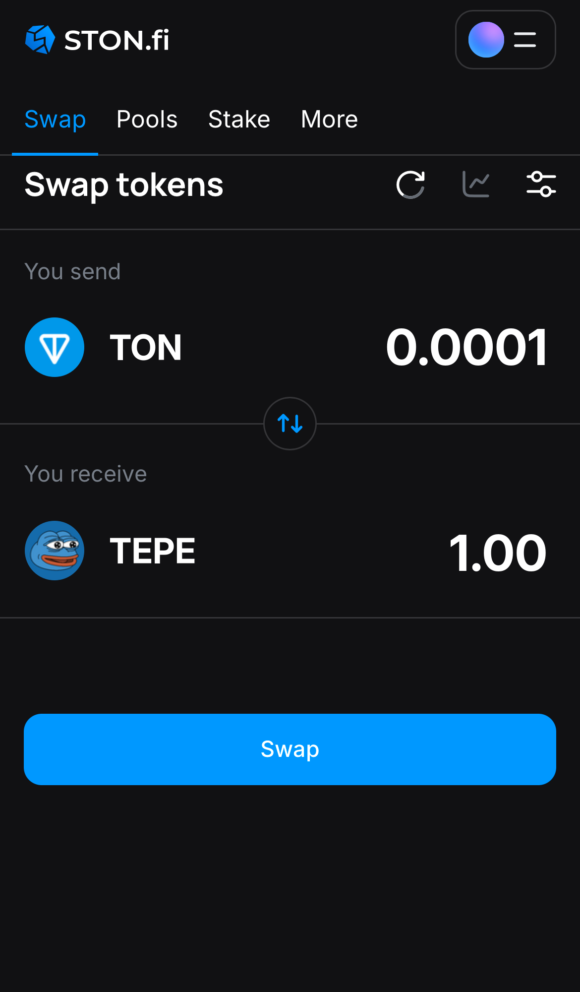 Input the quantity of tokens you‘re selling (or buying), and let the algorithm do all the calculations.