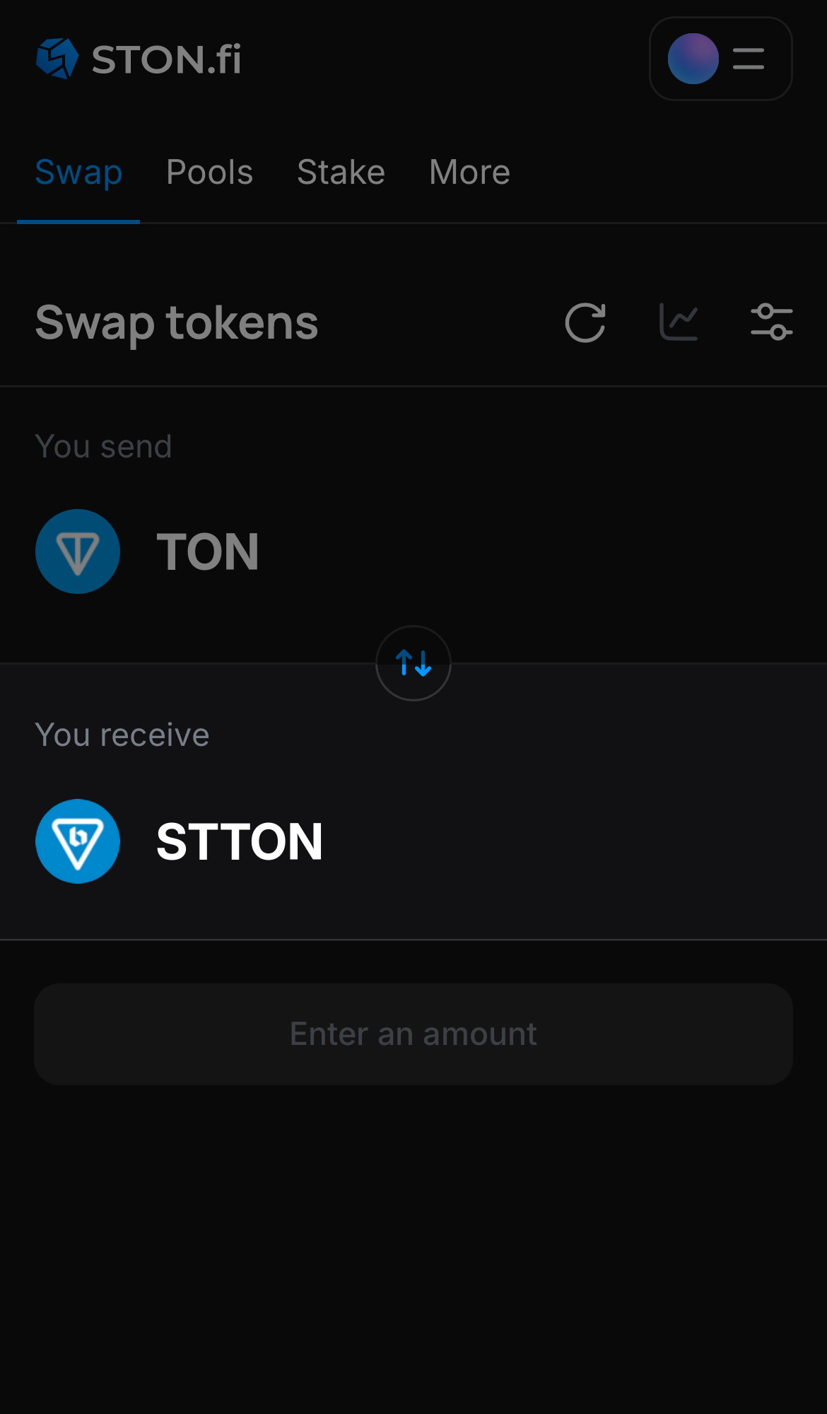 Selecione stTON na caixa ‘You receive‘.