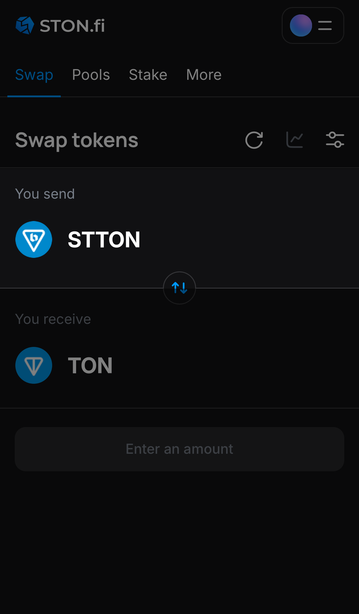 Selecione stTON na caixa ‘You send‘.