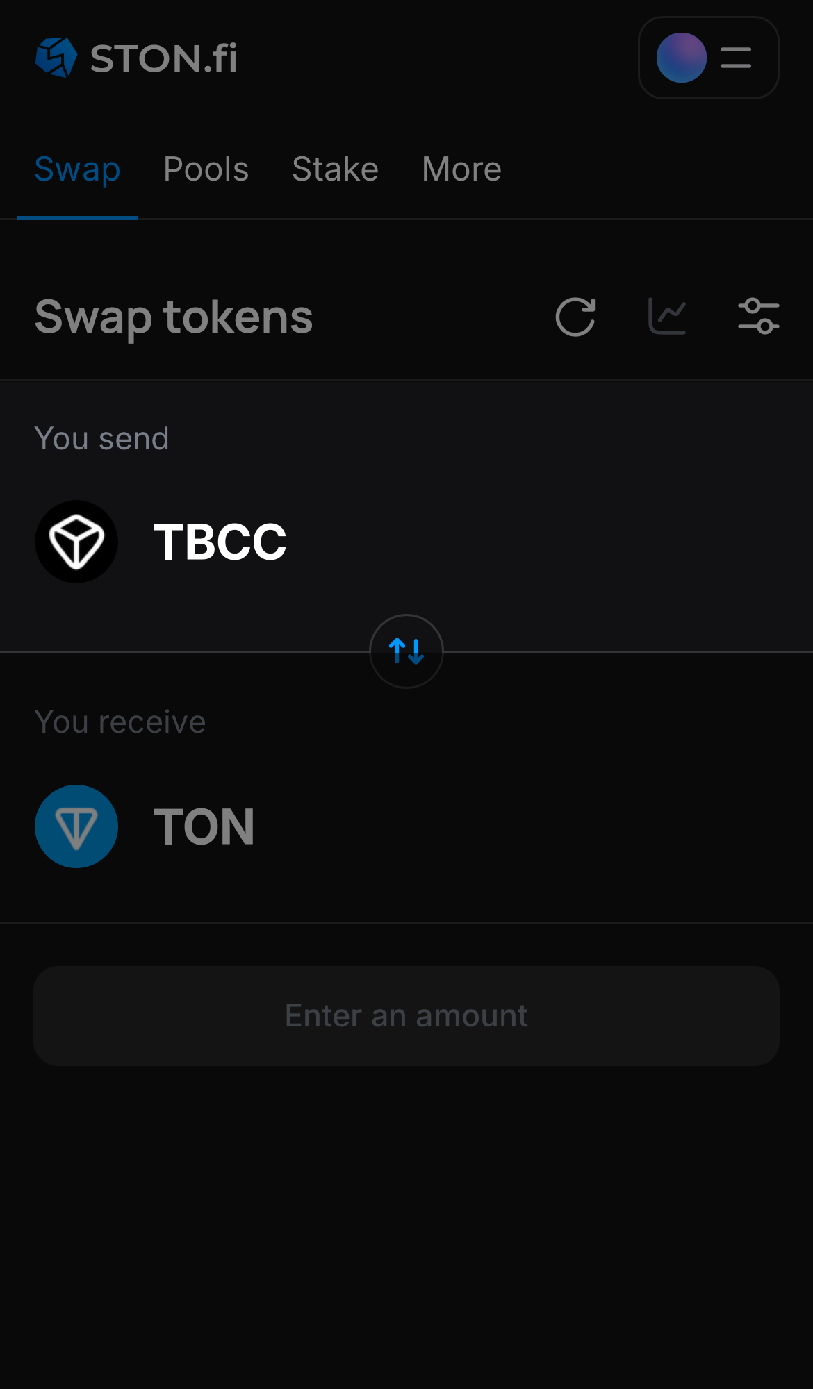 Selecione TBCC na caixa ‘You send‘.