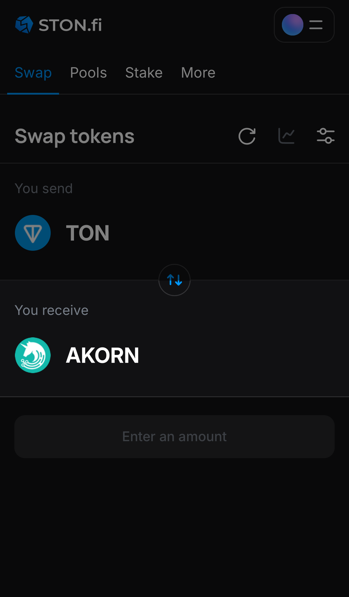 Selecione AKORN na caixa ‘You receive‘.