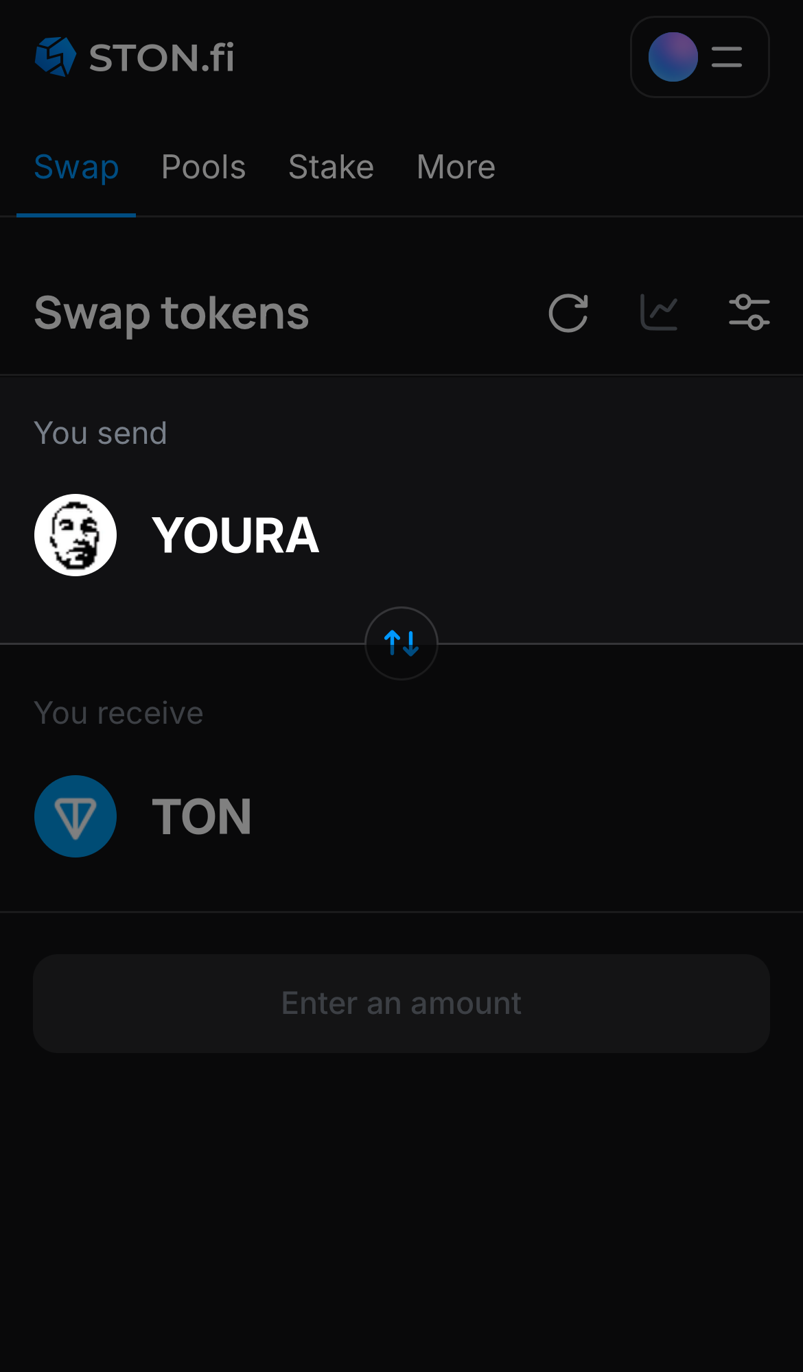 Selecione YOURA na caixa ‘You send‘.
